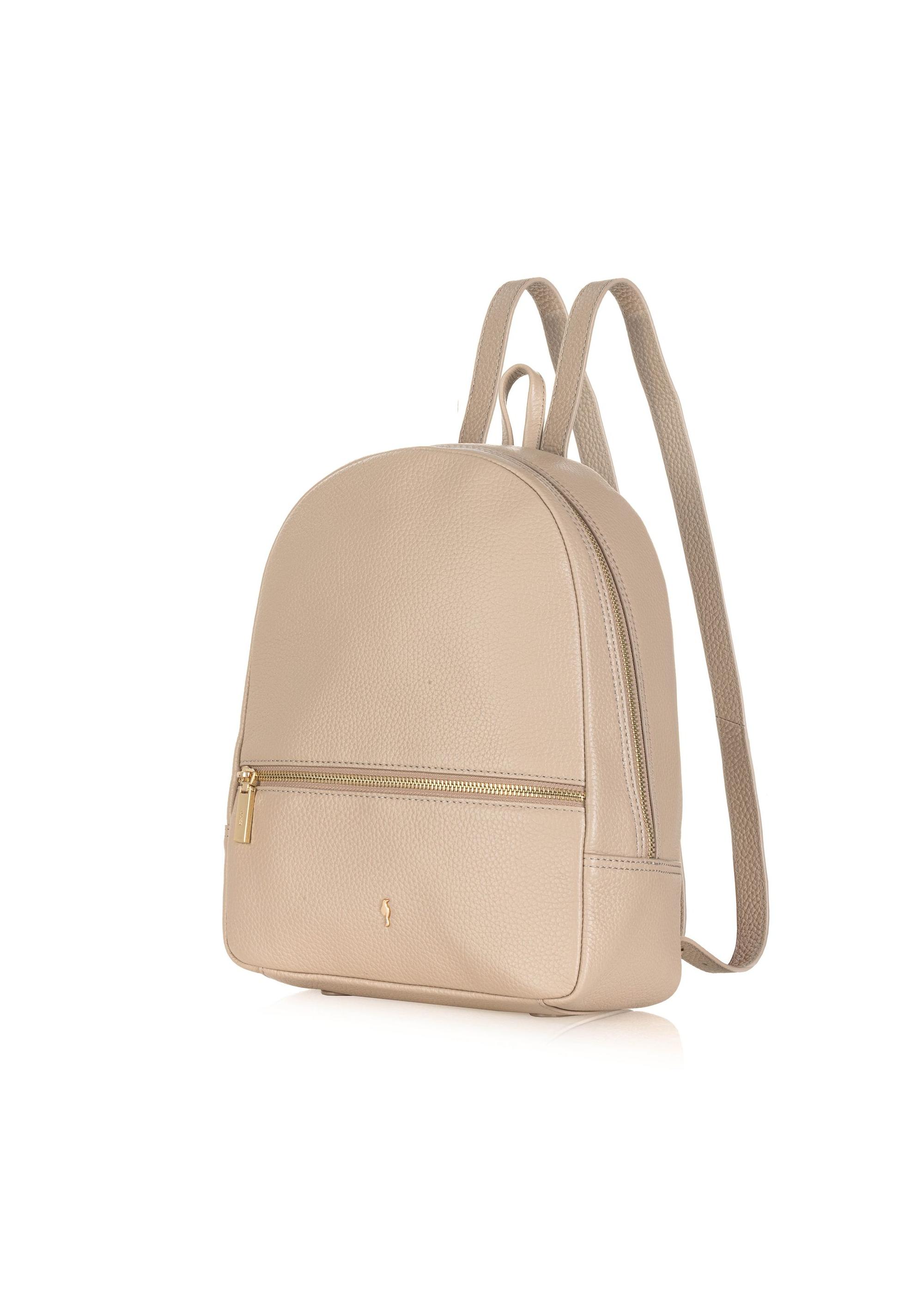 Beige leather women's backpack TORES-0898C-80(W25)-02