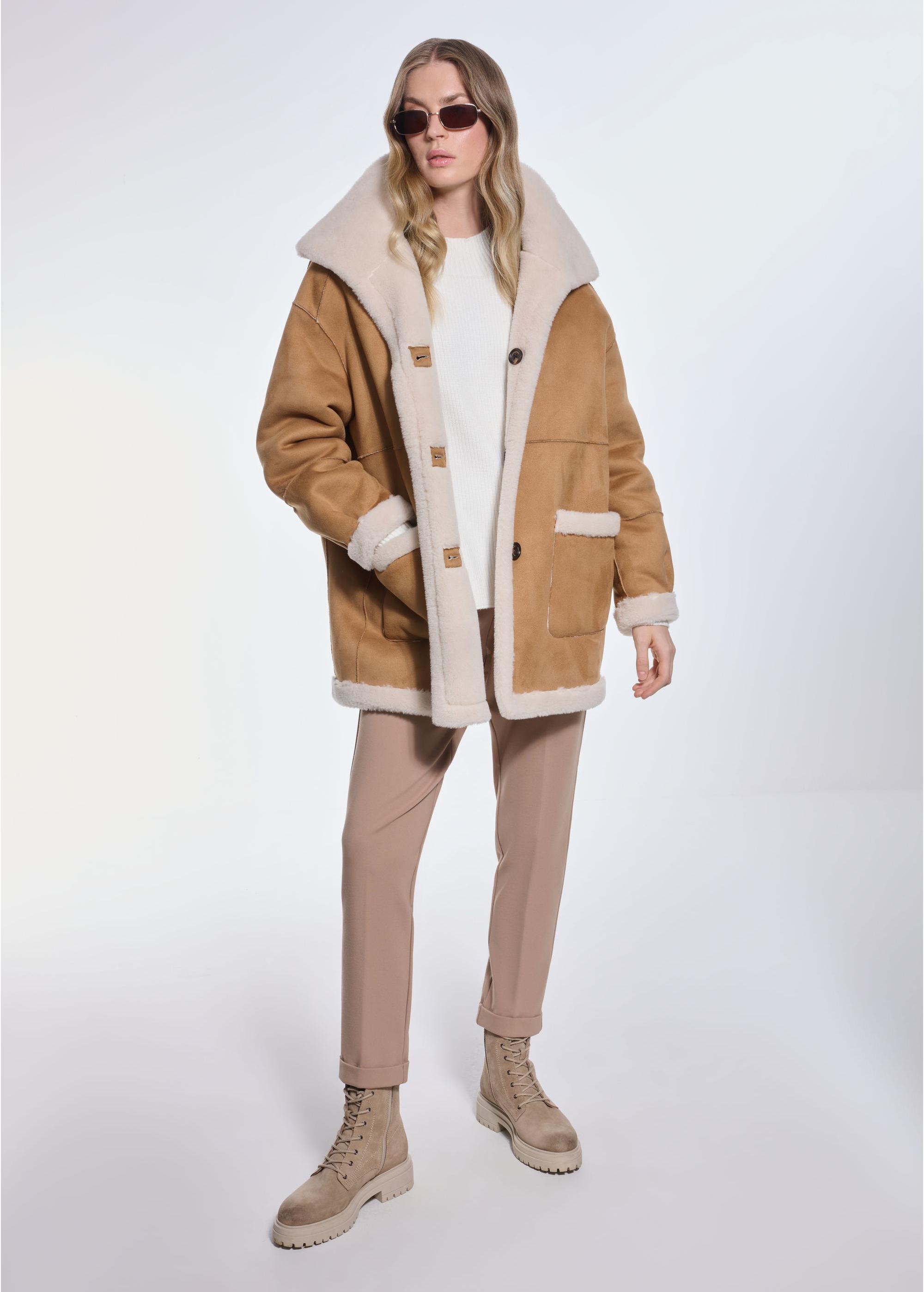 Women's double-sided sheepskin coat KOZDP-0009-24(Z24)-03