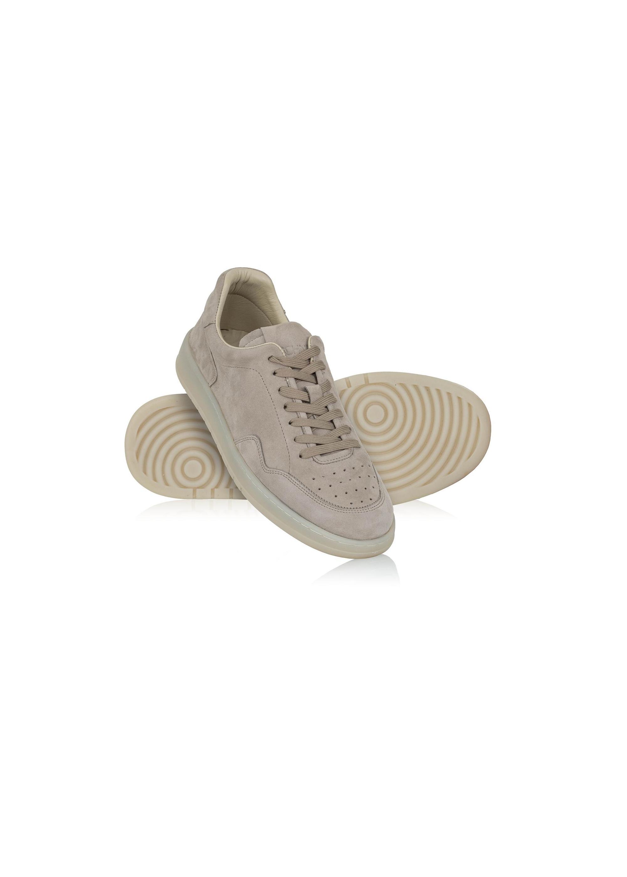 Beige leather men's sneakers BUTYM-0456-93(W24)-04