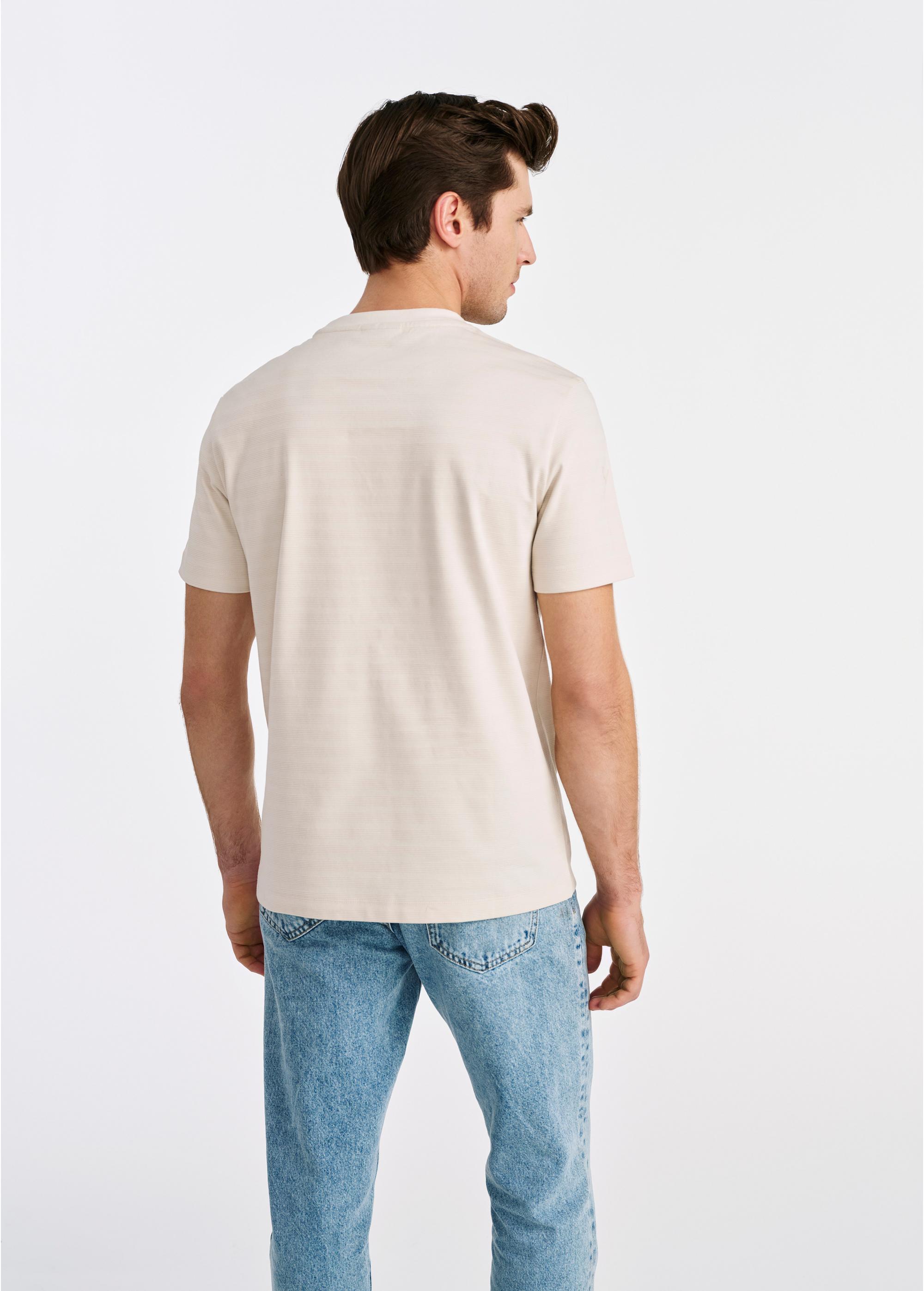 Cream men's cotton T-shirt TSHMT-0119-80(W25)-04