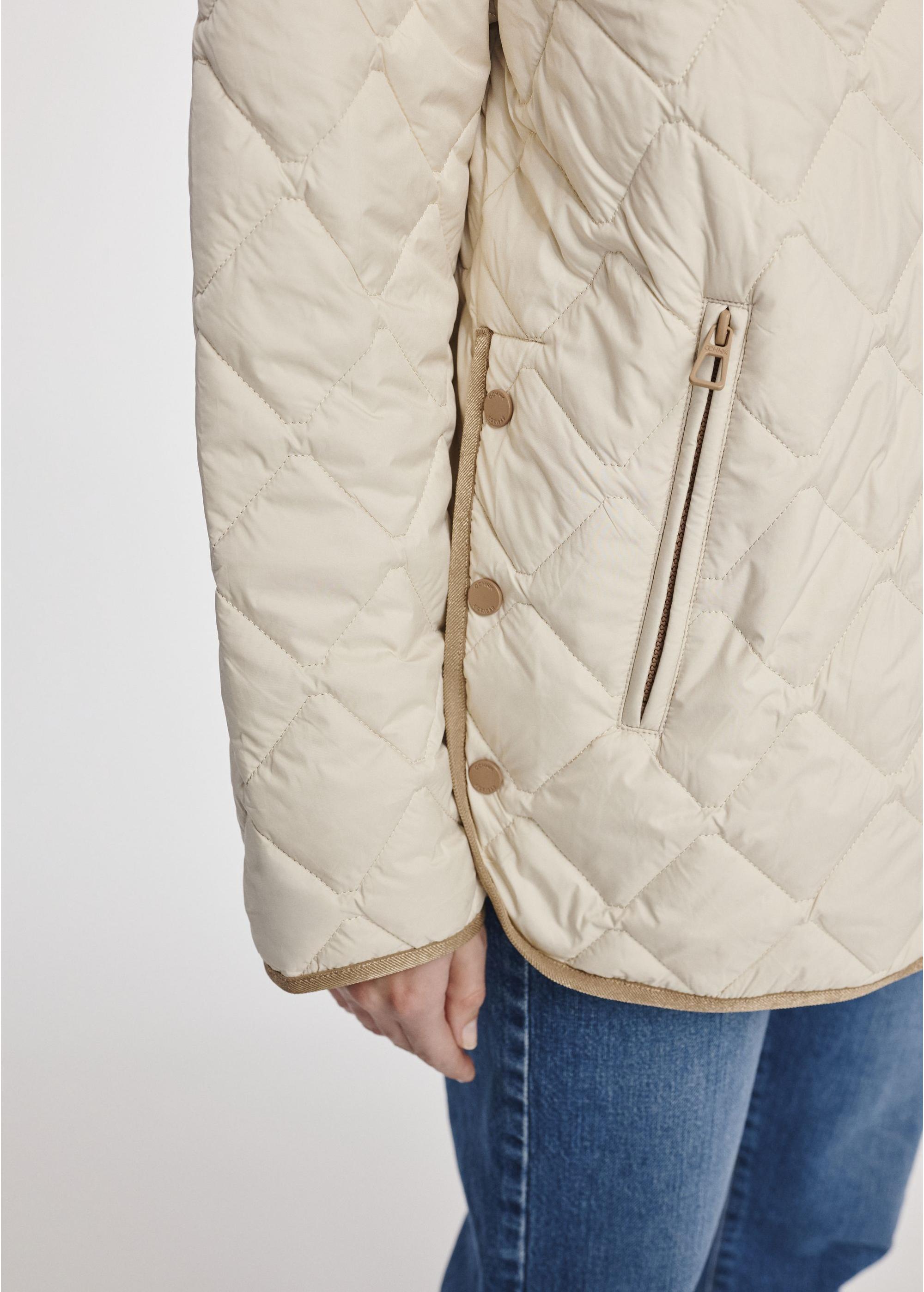 Beige quilted women's jacket KURDT-0580-81(W25)-05