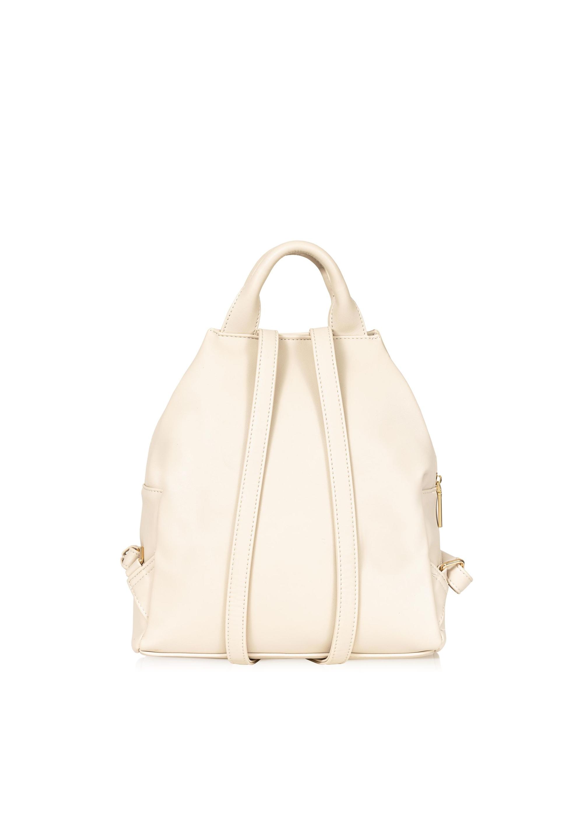 Cream women's backpack made of imitation leather TOREC-0923A-12(W25)-04