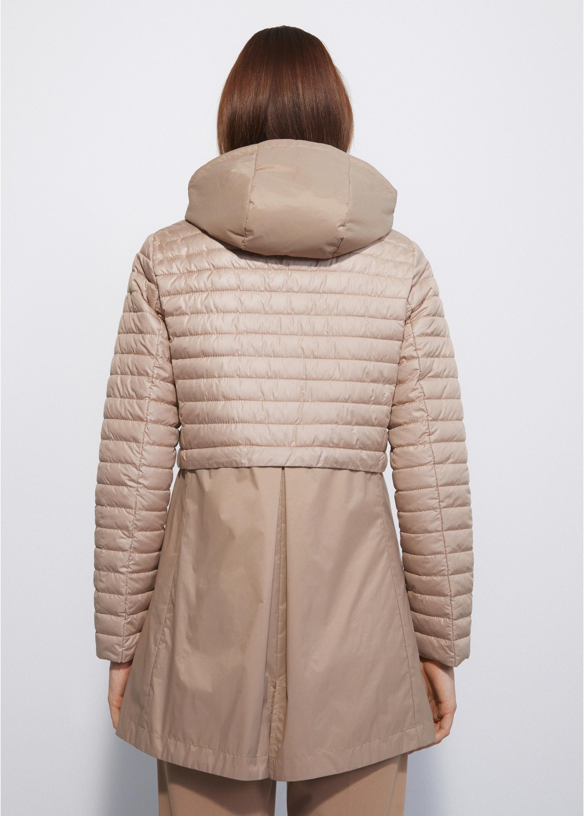 Beige women's hooded jacket KURDT-0422-81(W23)-03