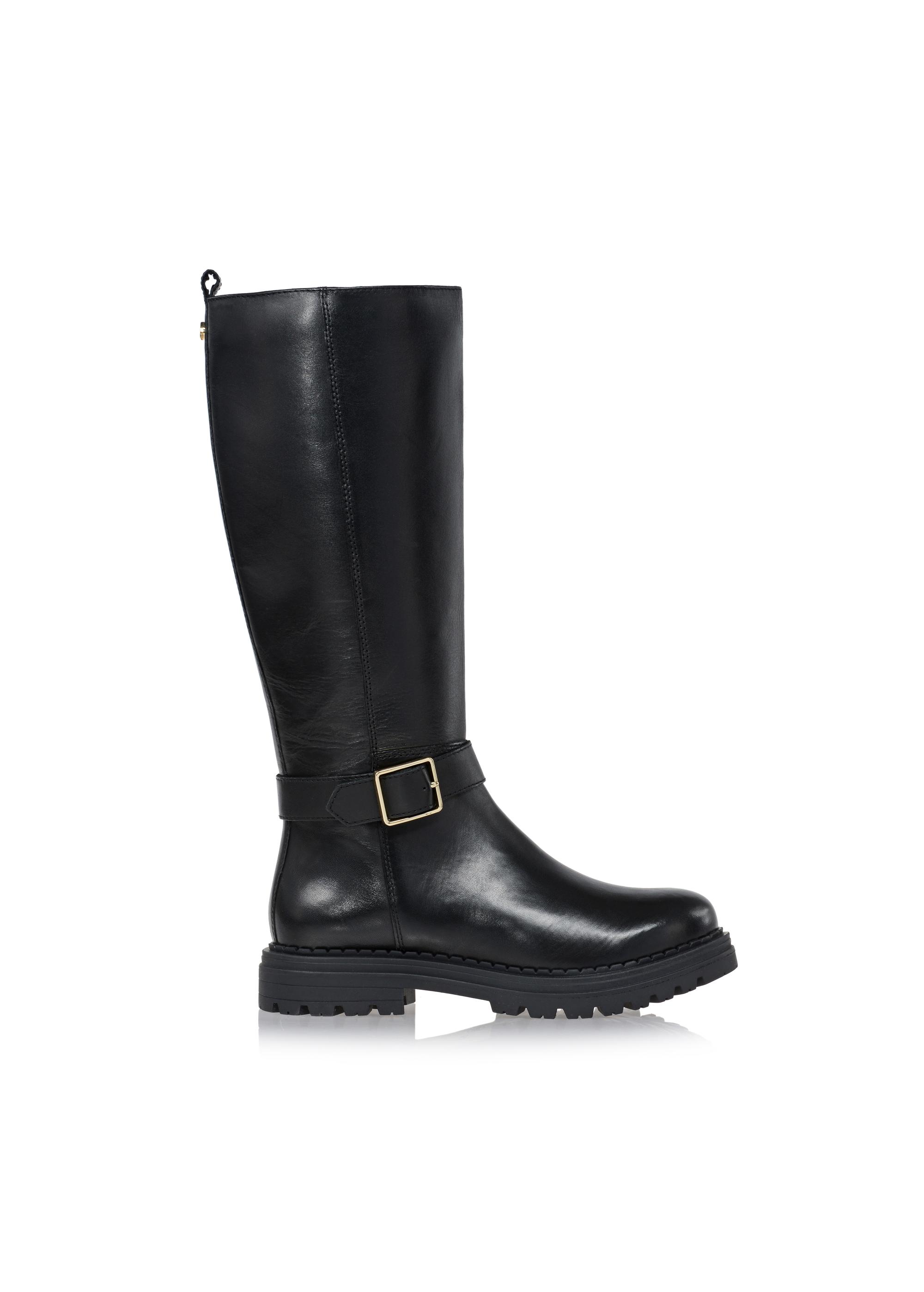 Women's black leather boots BUTYD-1011-99(Z23)-01