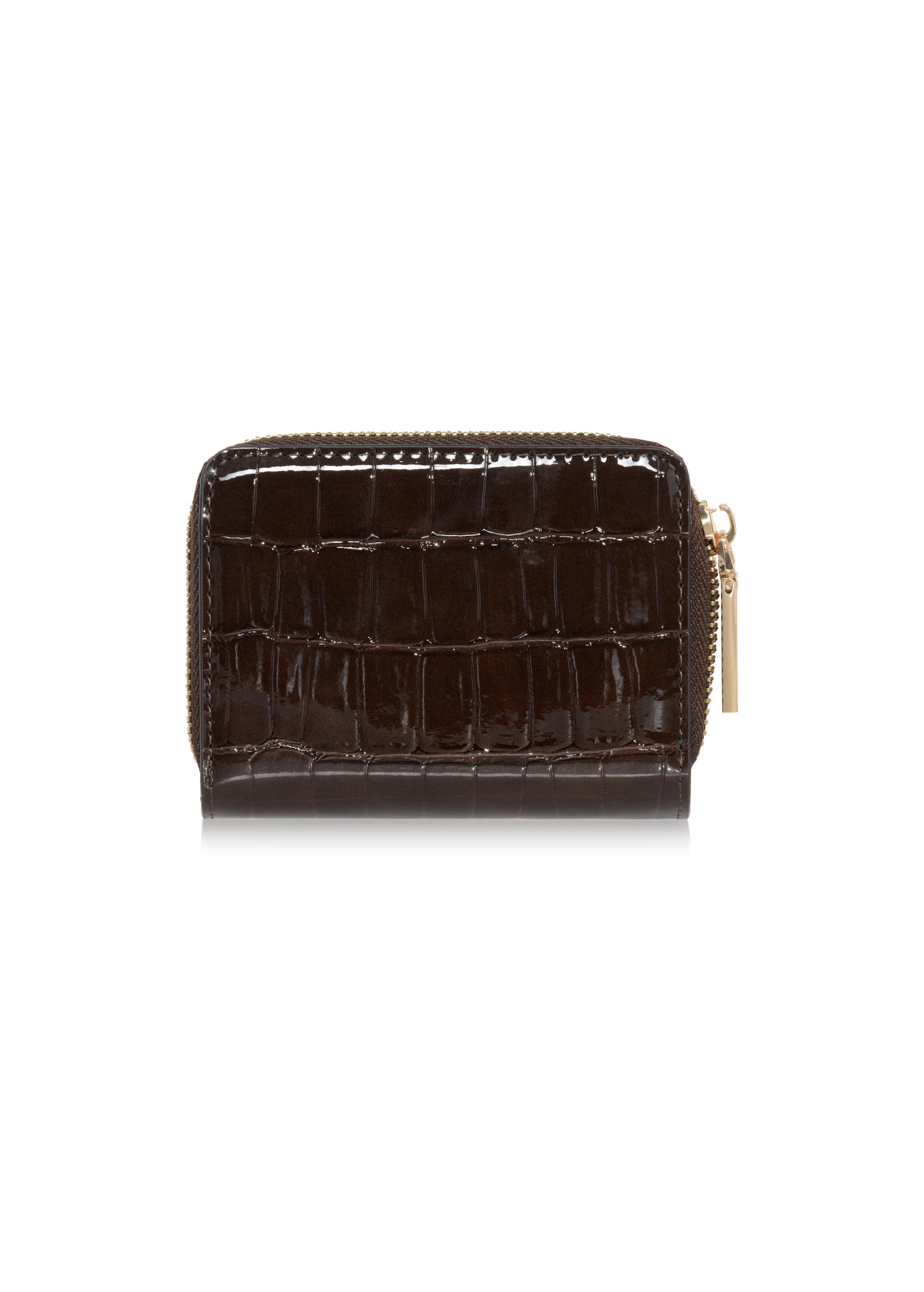 Women's small brown croco wallet POREC-0352-90(Z24)-02