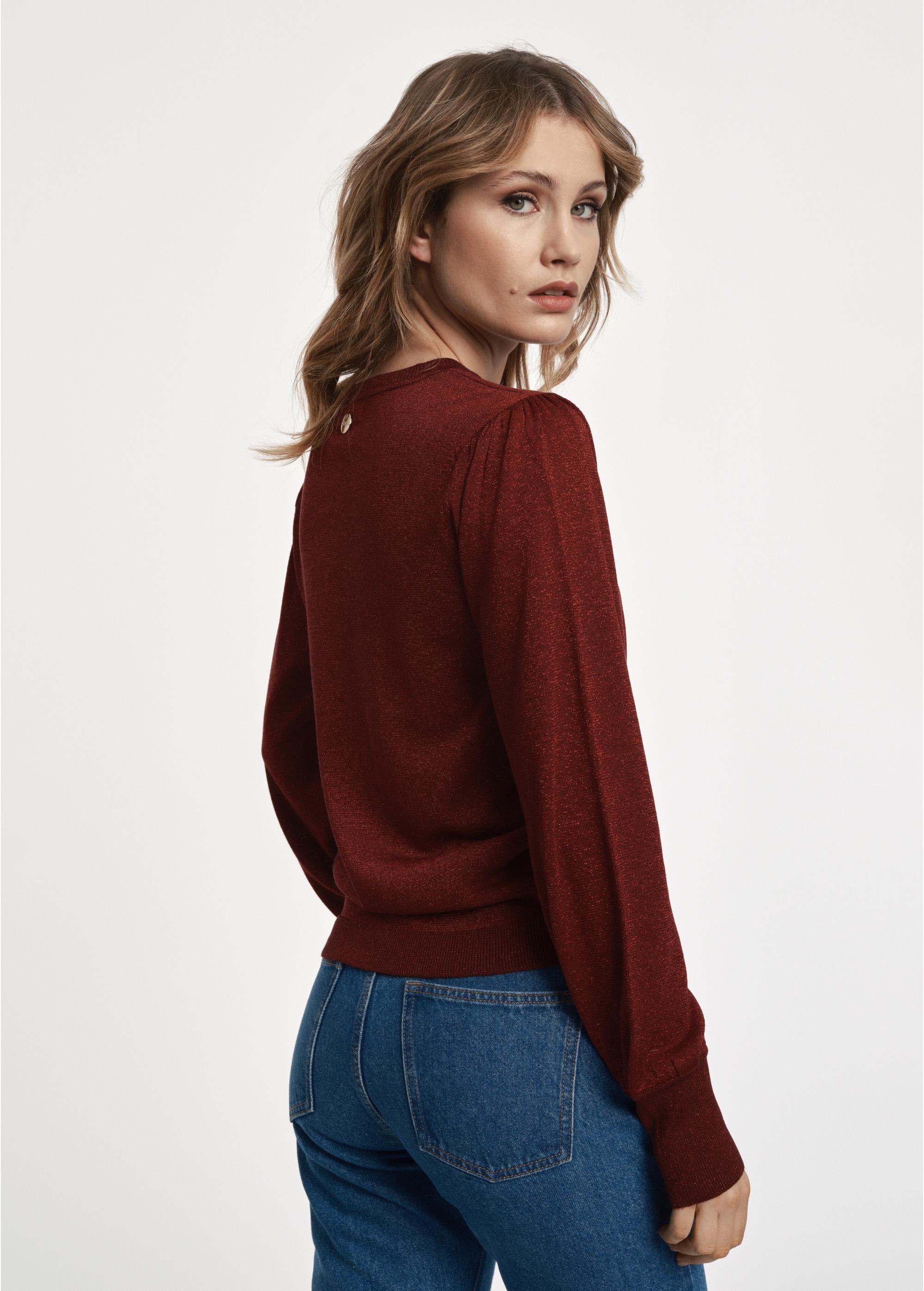 Maroon shiny sweater for women SWEDT-0182-49(Z23)-02