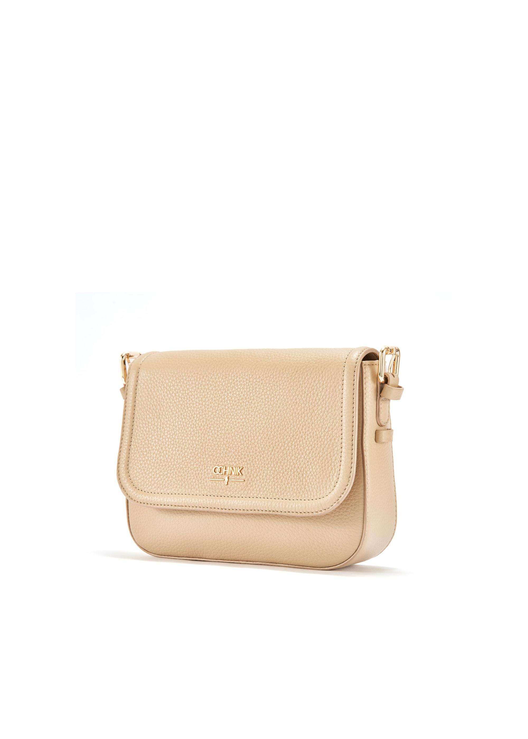 Beige leather women's messenger bag TORES-0985C-80(W25)-02