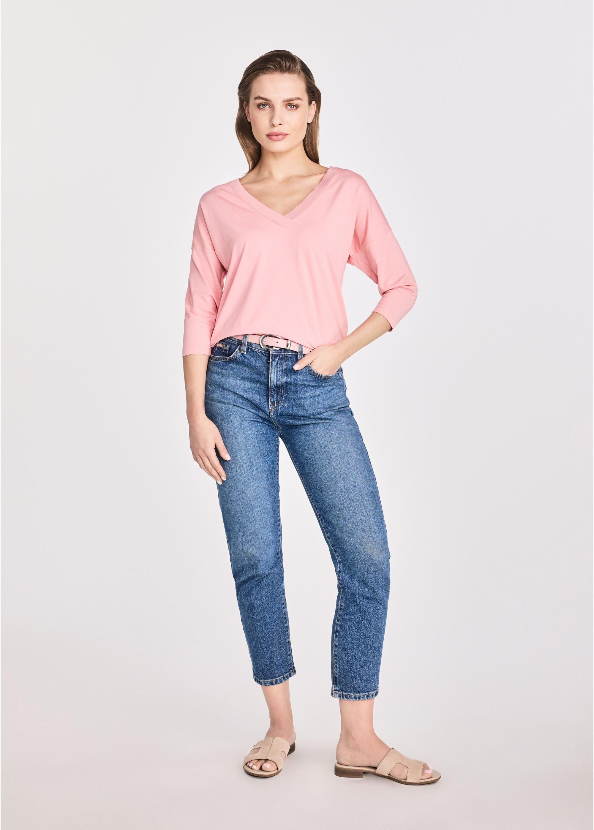 Pink women's blouse BLUDT-0156-31(W25)-02