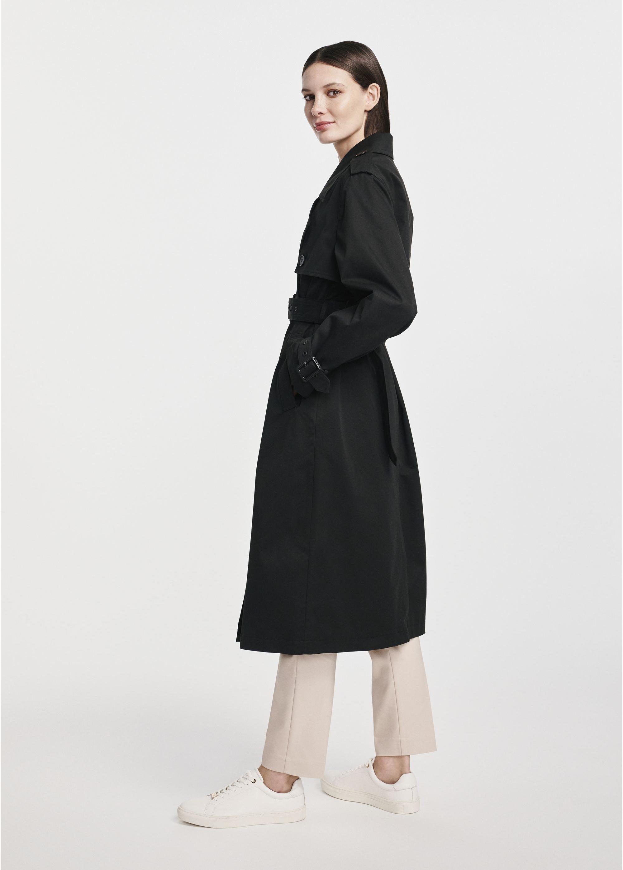 Long black women's coat-style jacket KURDT-0512-99(W25)-03