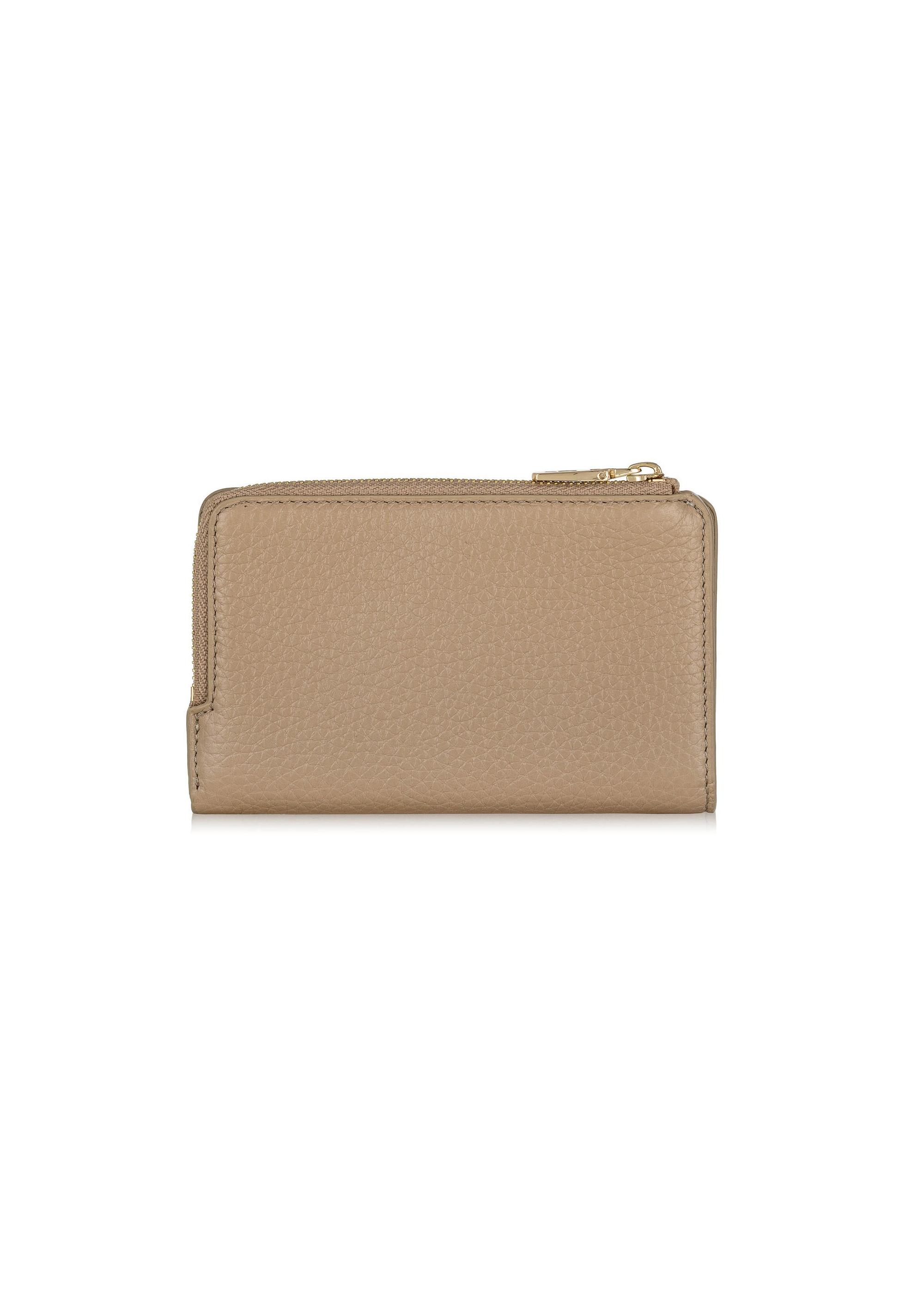 Women's beige leather wallet PORES-0904F-80(W25)-04