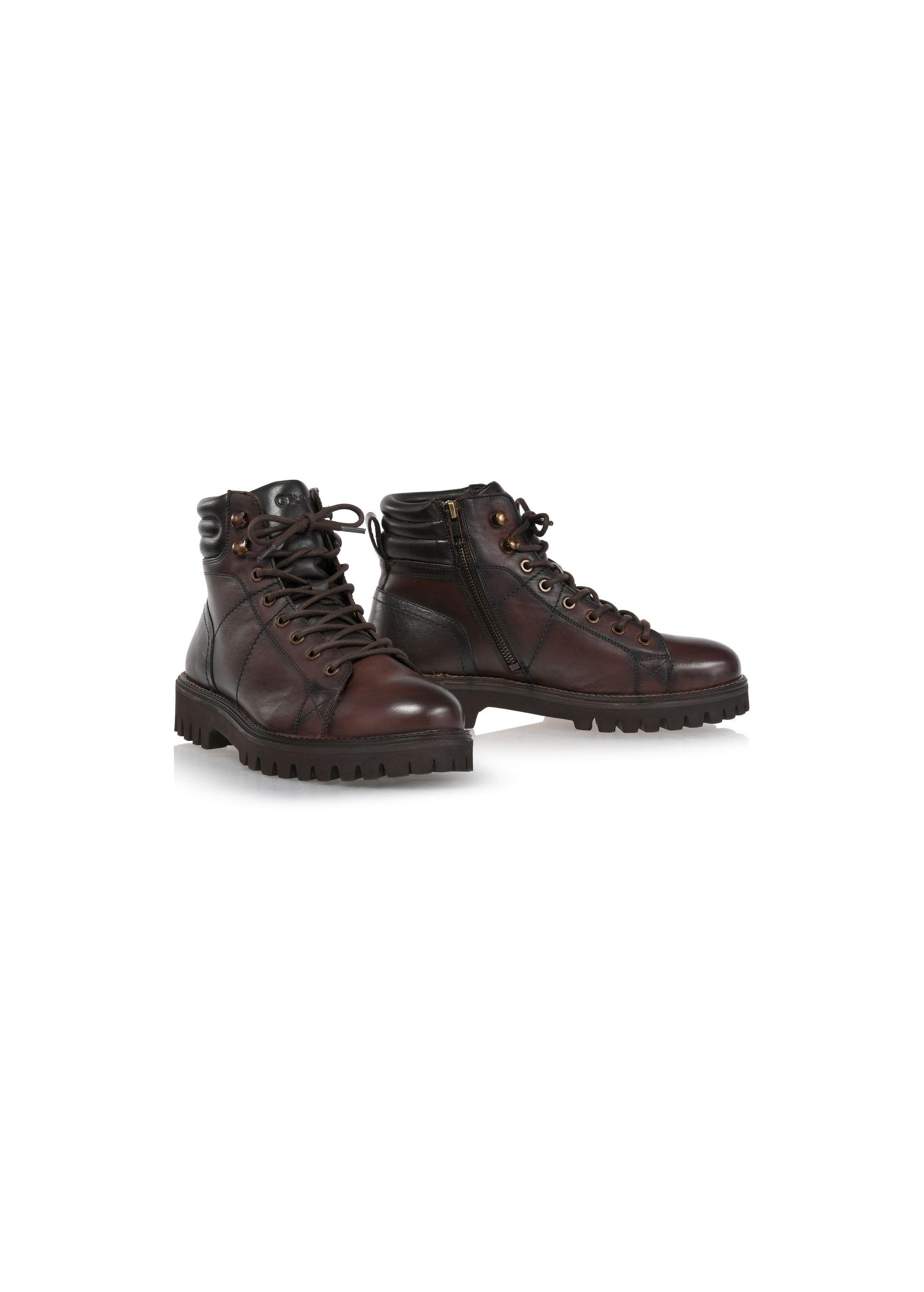 Brown leather men's boots BUTYM-0472-89(Z24)-04