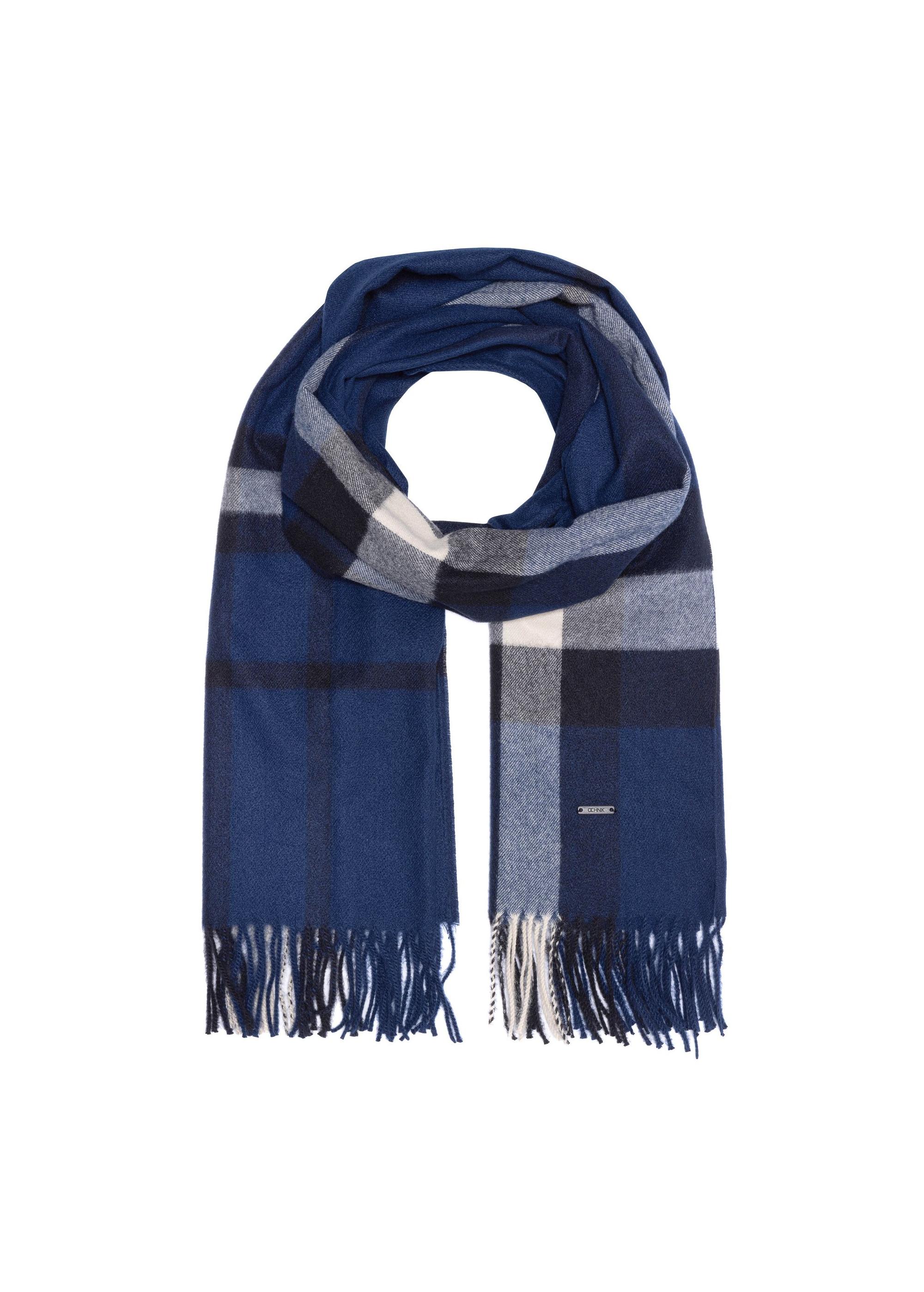 Men's winter scarf in check SZAMT-0078-69(Z24)-01