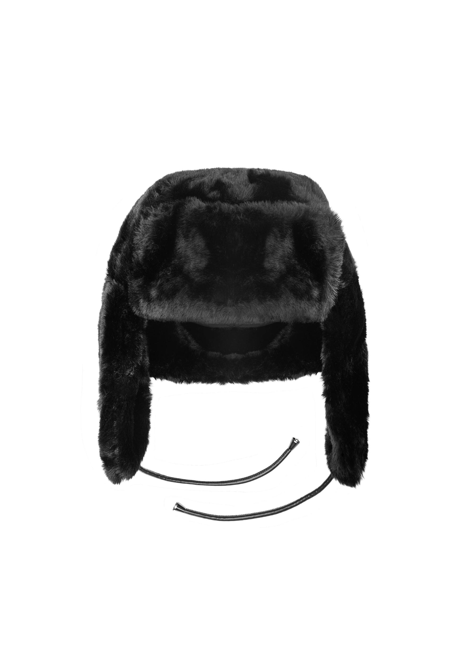 Black women's earflap hat CZADF-0042-99(Z24)-02