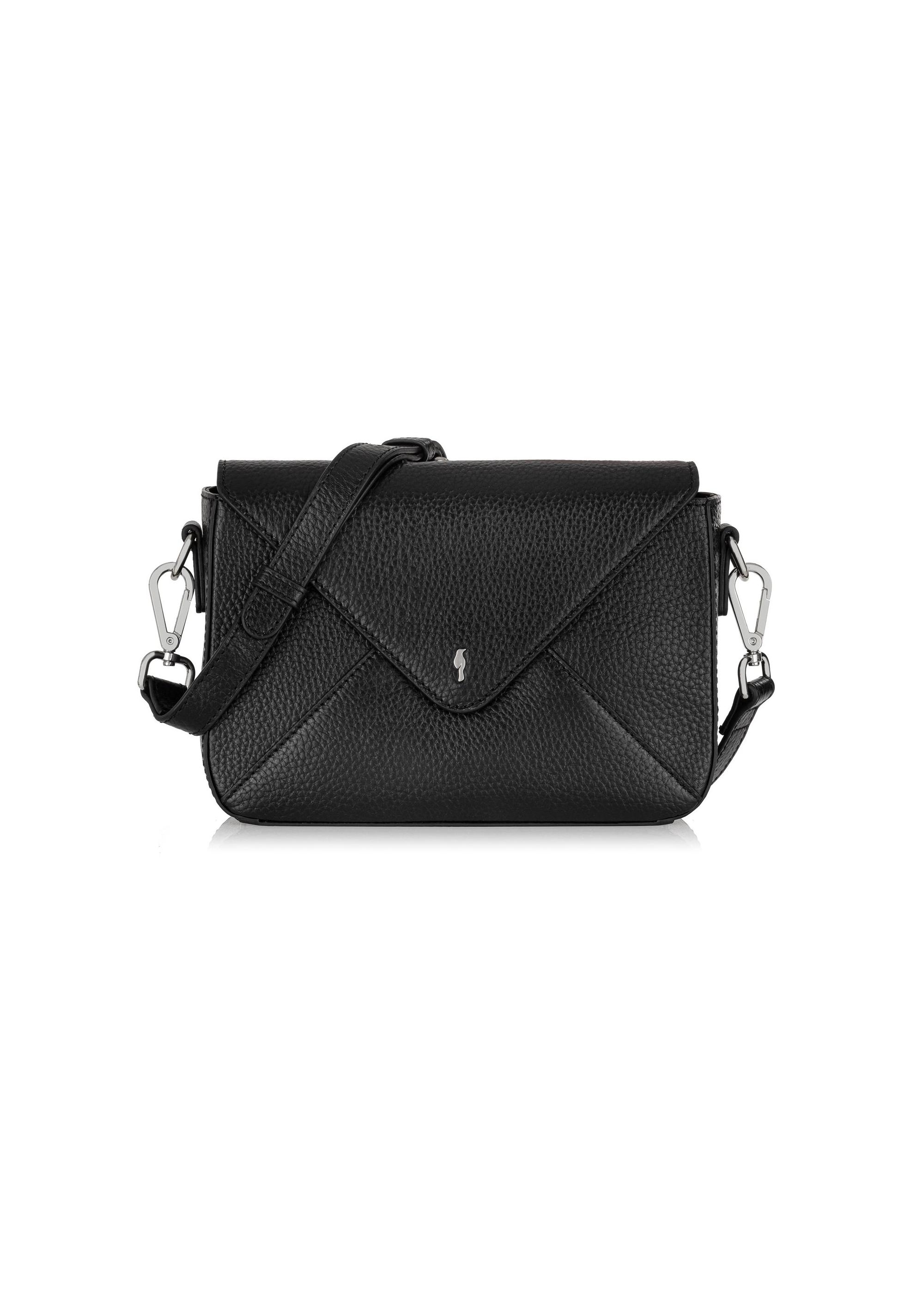 Black leather women's messenger bag TORES-0965A-99(Z24)-02