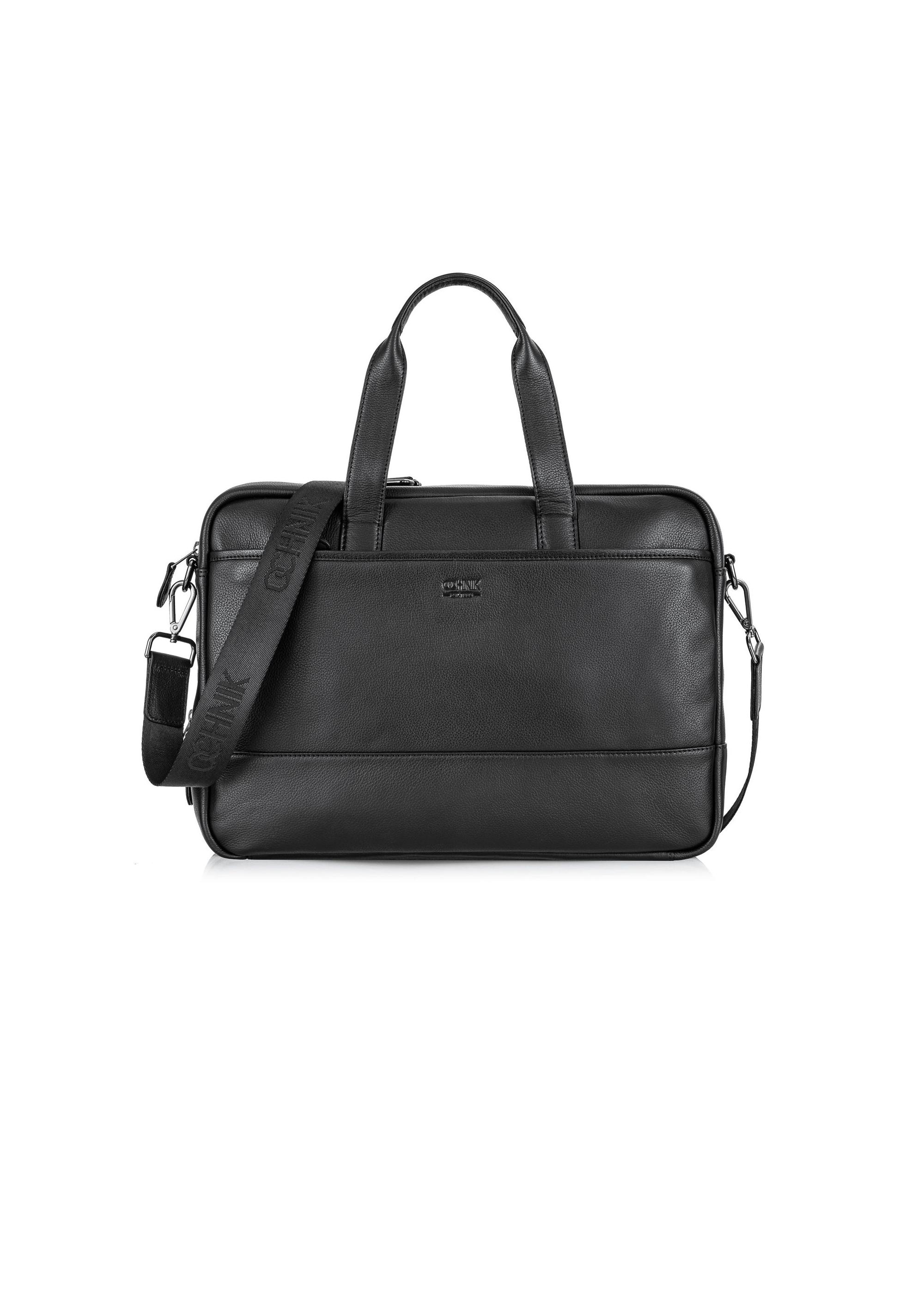 Men's black leather briefcase TORMS-0015C-99(Z24)-02