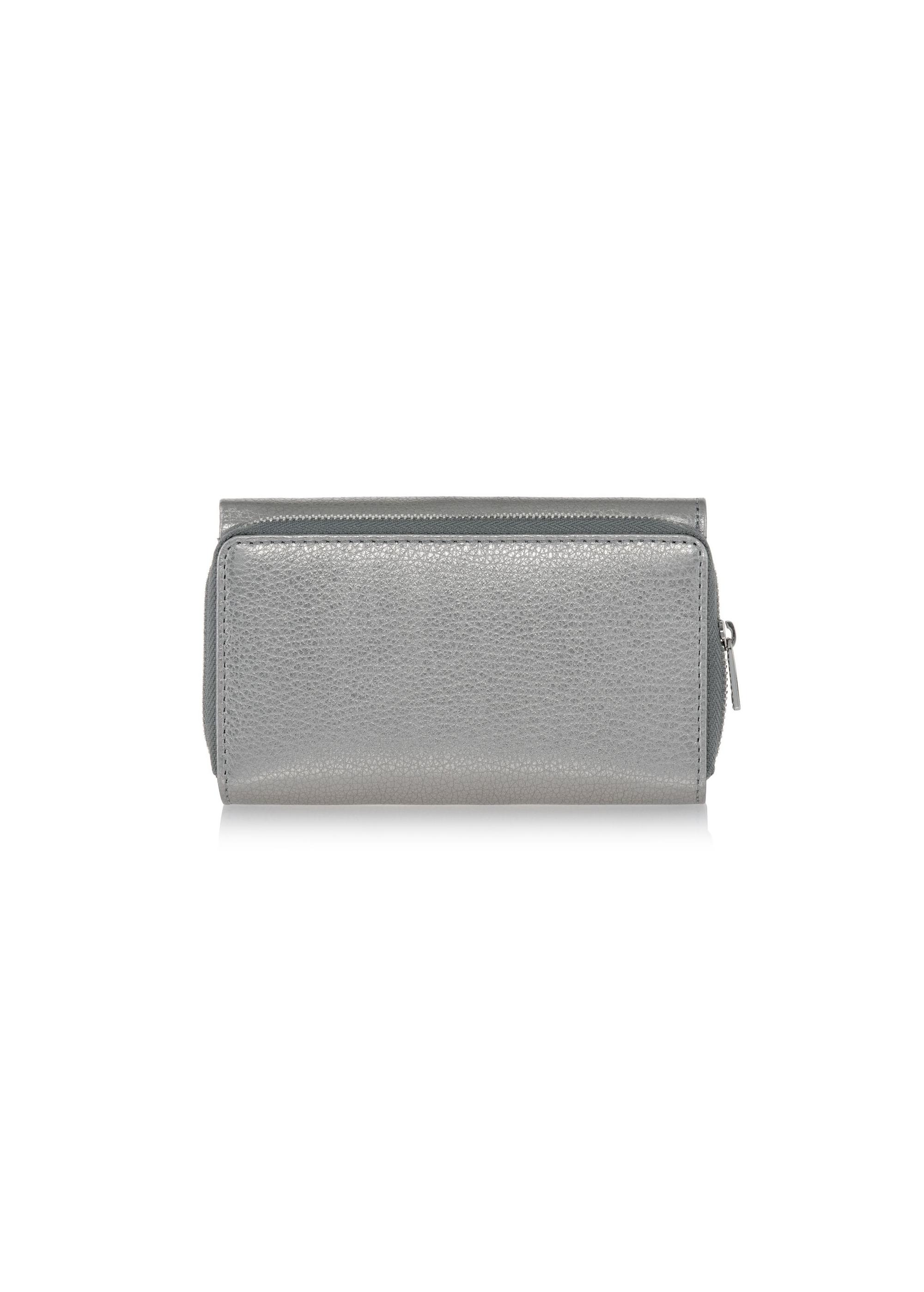 Women's silver leather wallet PORES-0801B-92(W23)-02