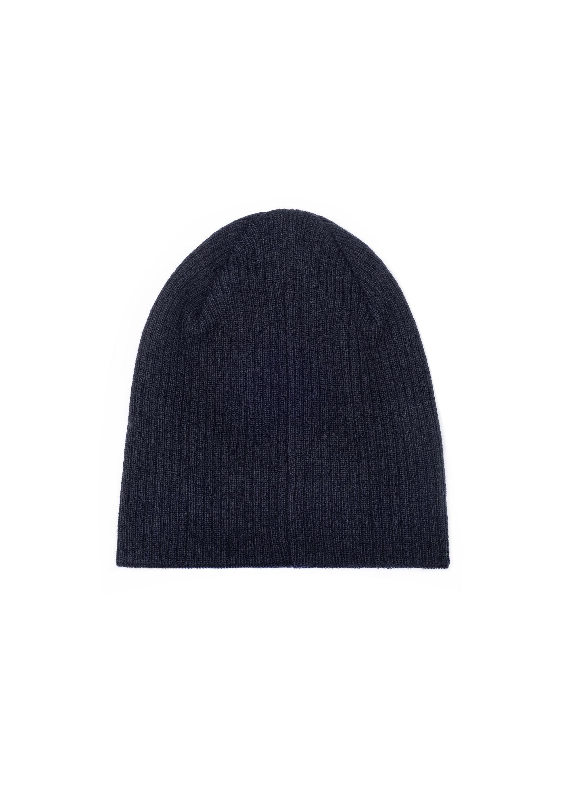 Men's navy blue winter cap CZAMT-0046A-69(Z24)