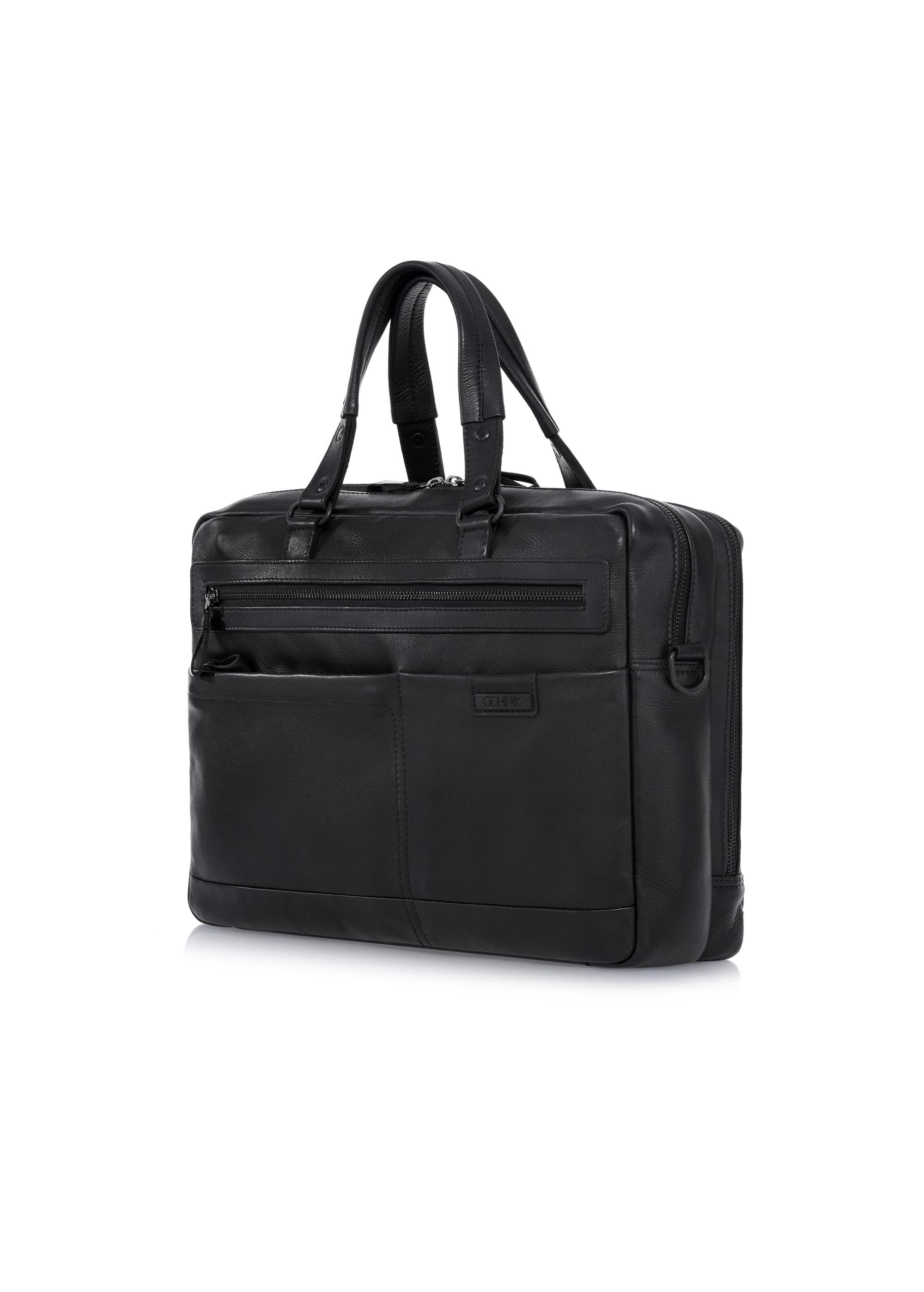 Large black leather briefcase for men TORMS-0416-99(W24)-04