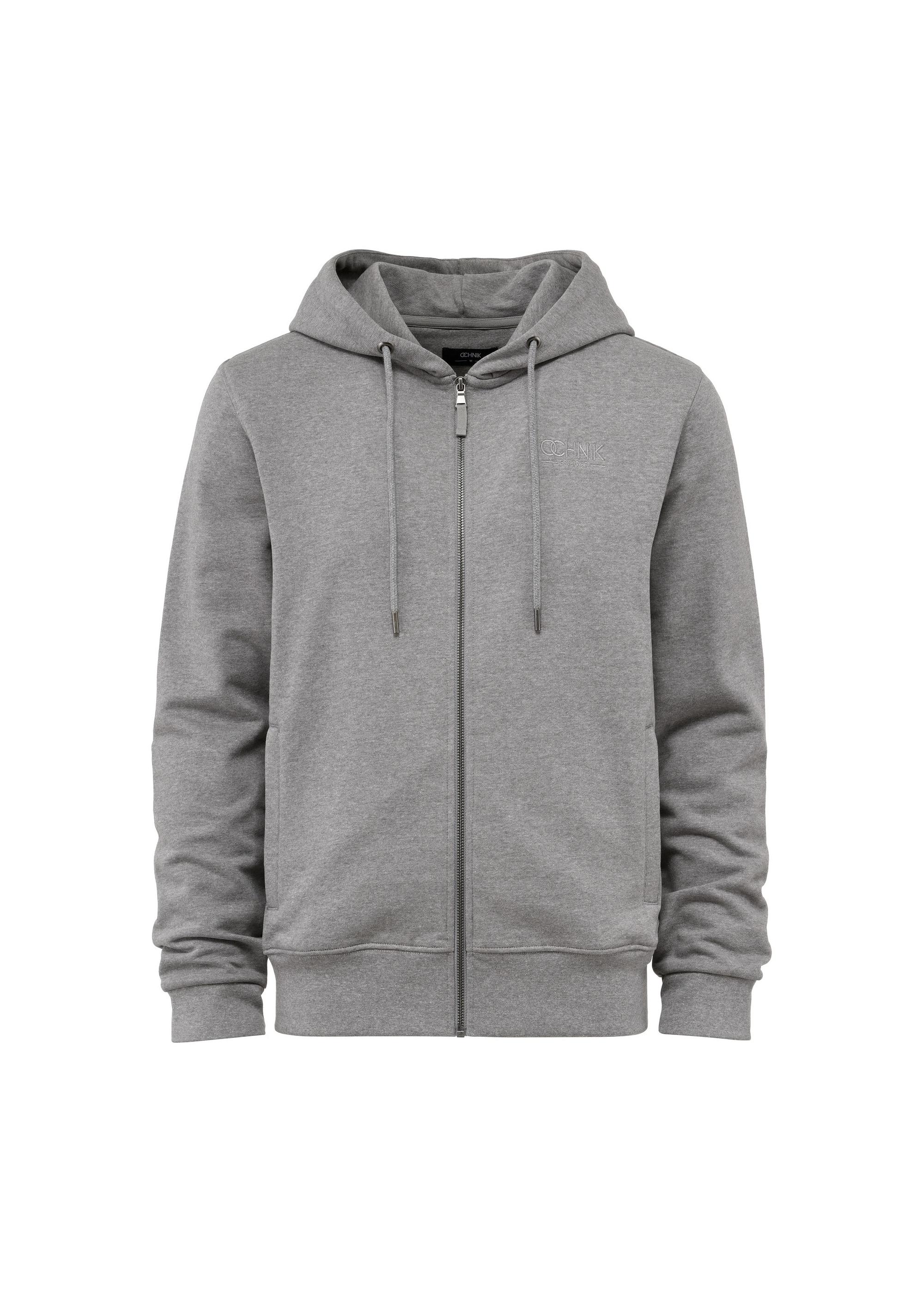 Gray men's zip-up hoodie BLZMT-0065-66(Z24)-04