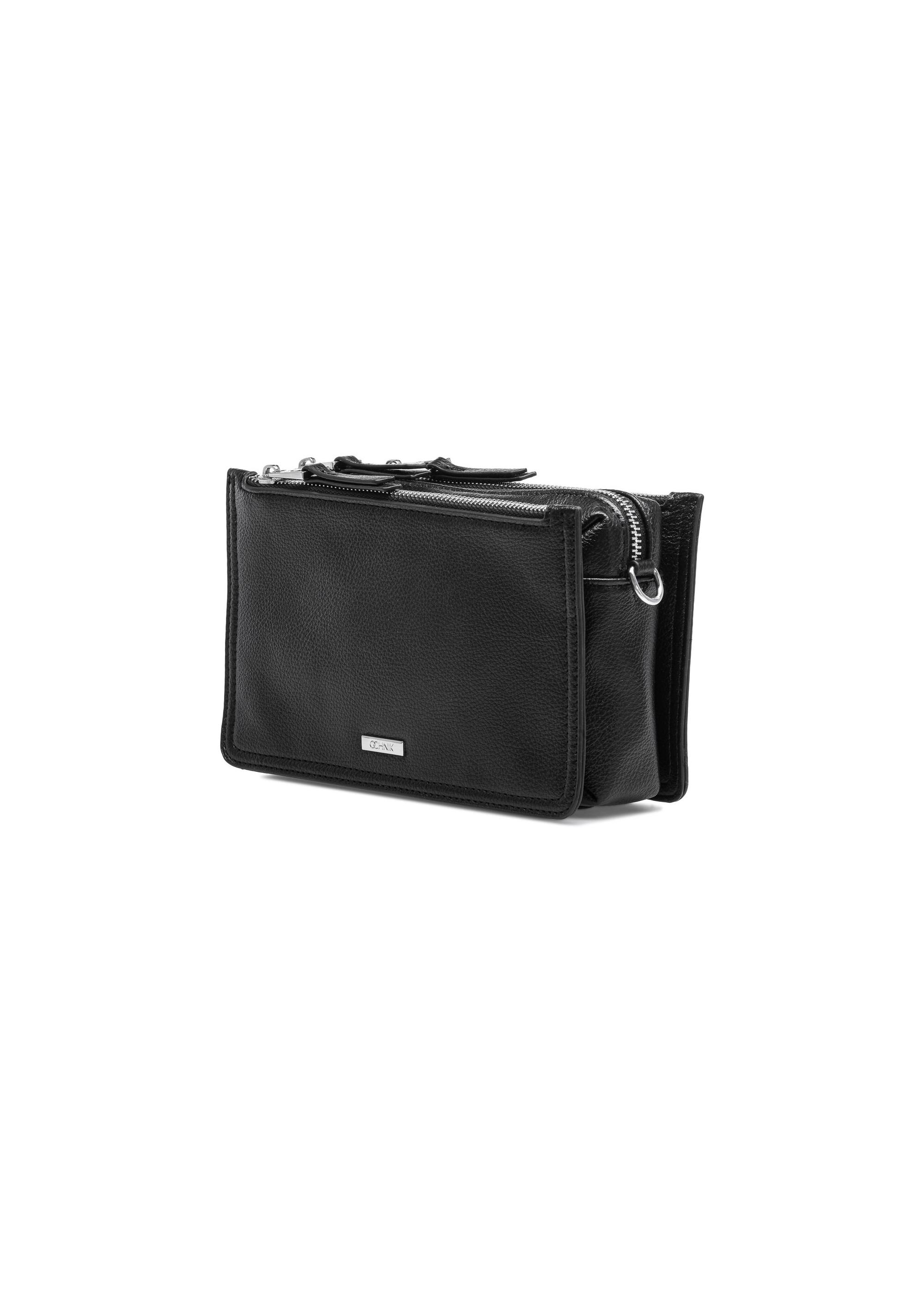 Black three-compartment women's handbag TOREC-1016-99(W25)-02