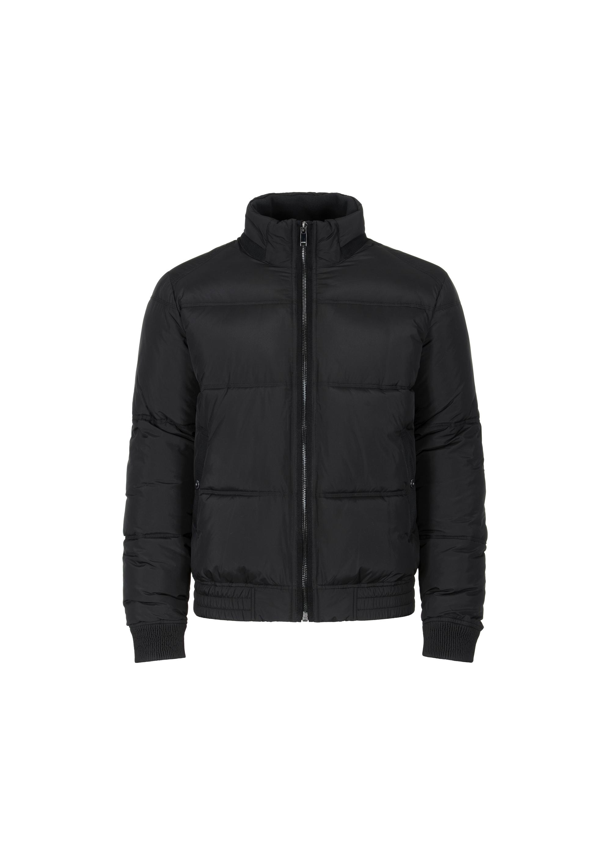 Men's black quilted jacket with stand-up collar KURMT-0306-99(Z23)-03