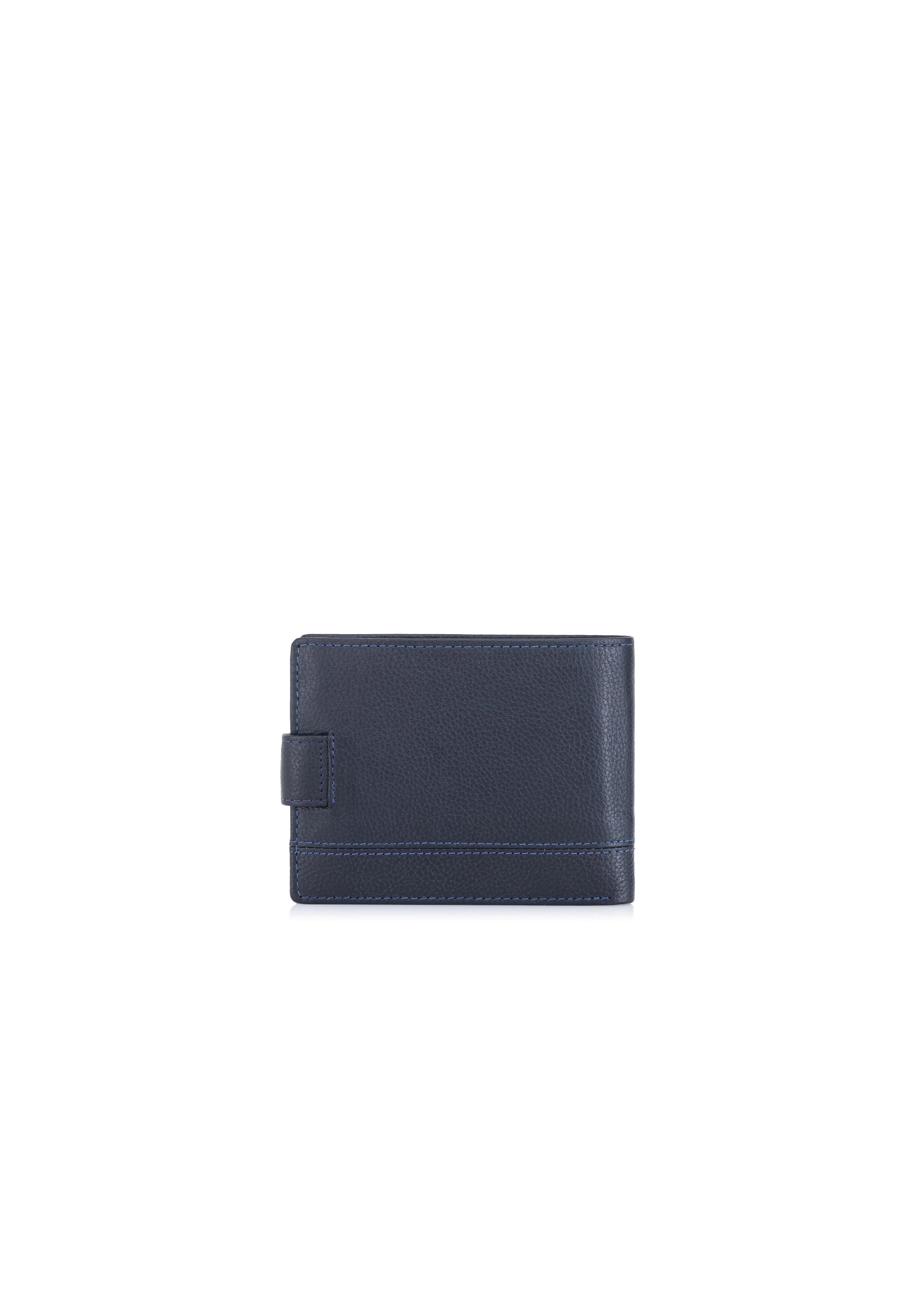 Men's navy blue leather wallet PORMS-0011-69(W24)-02