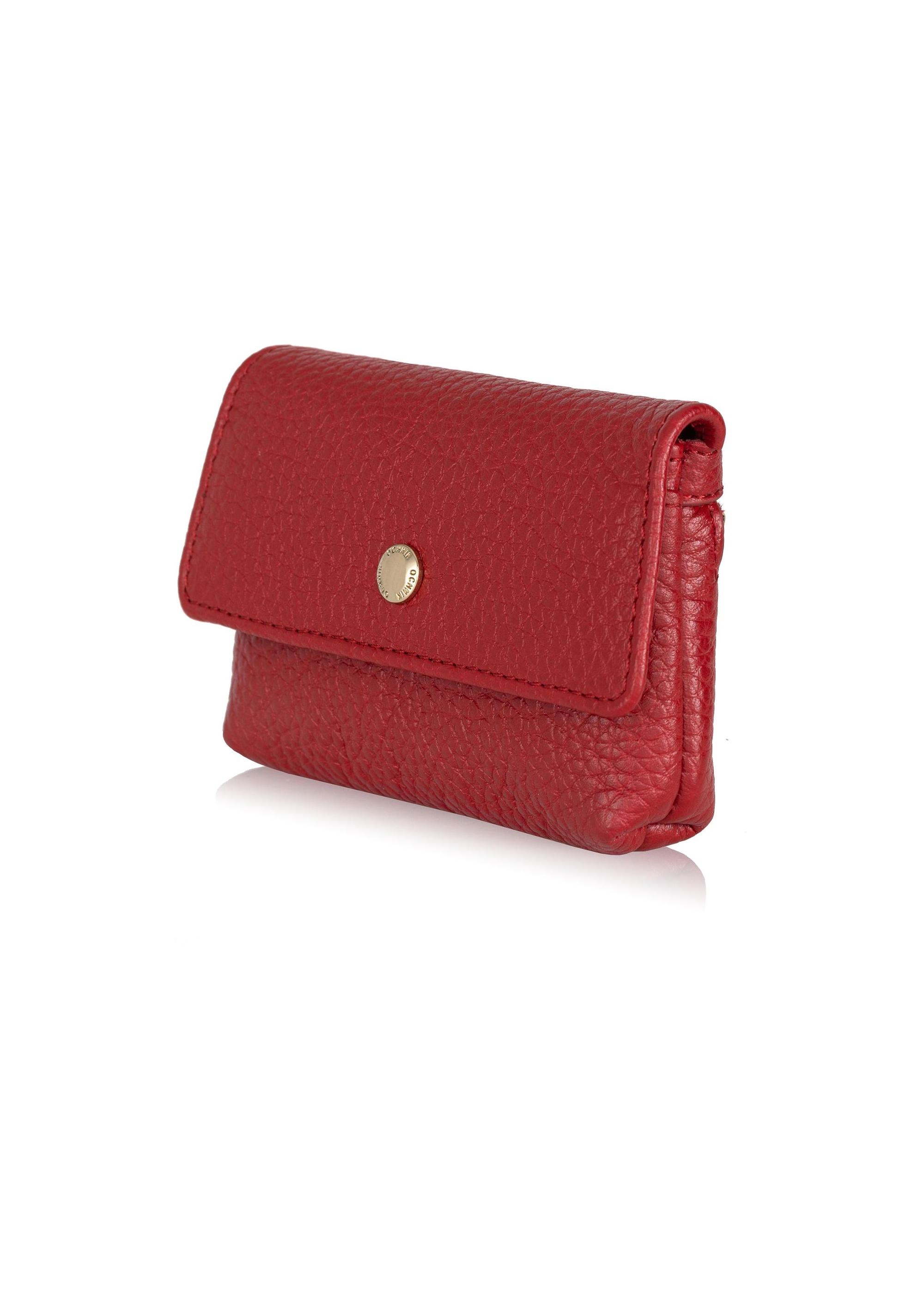 Non-stiff red leather wallet PORES-0895-40(Z23)-02