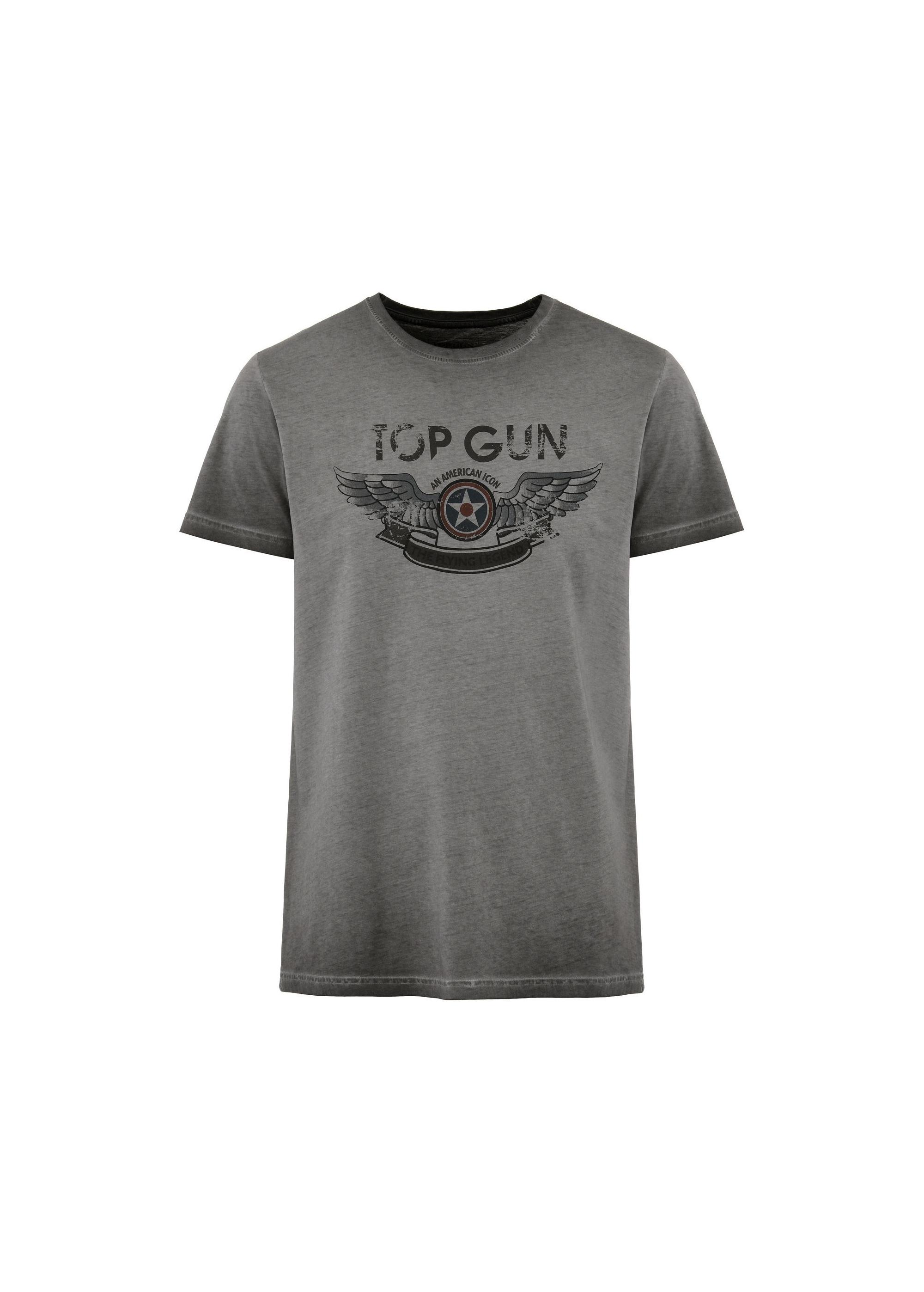 Grey men's cotton t-shirt TOP GUN TSHMT-0116-91(Z24)