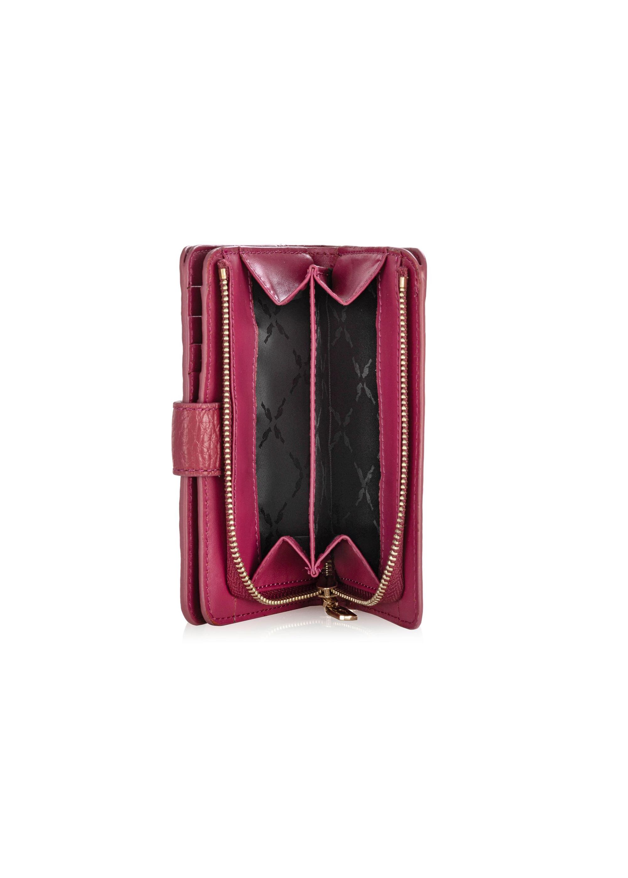 Women's pink leather wallet PORES-0896-34(W24)-06