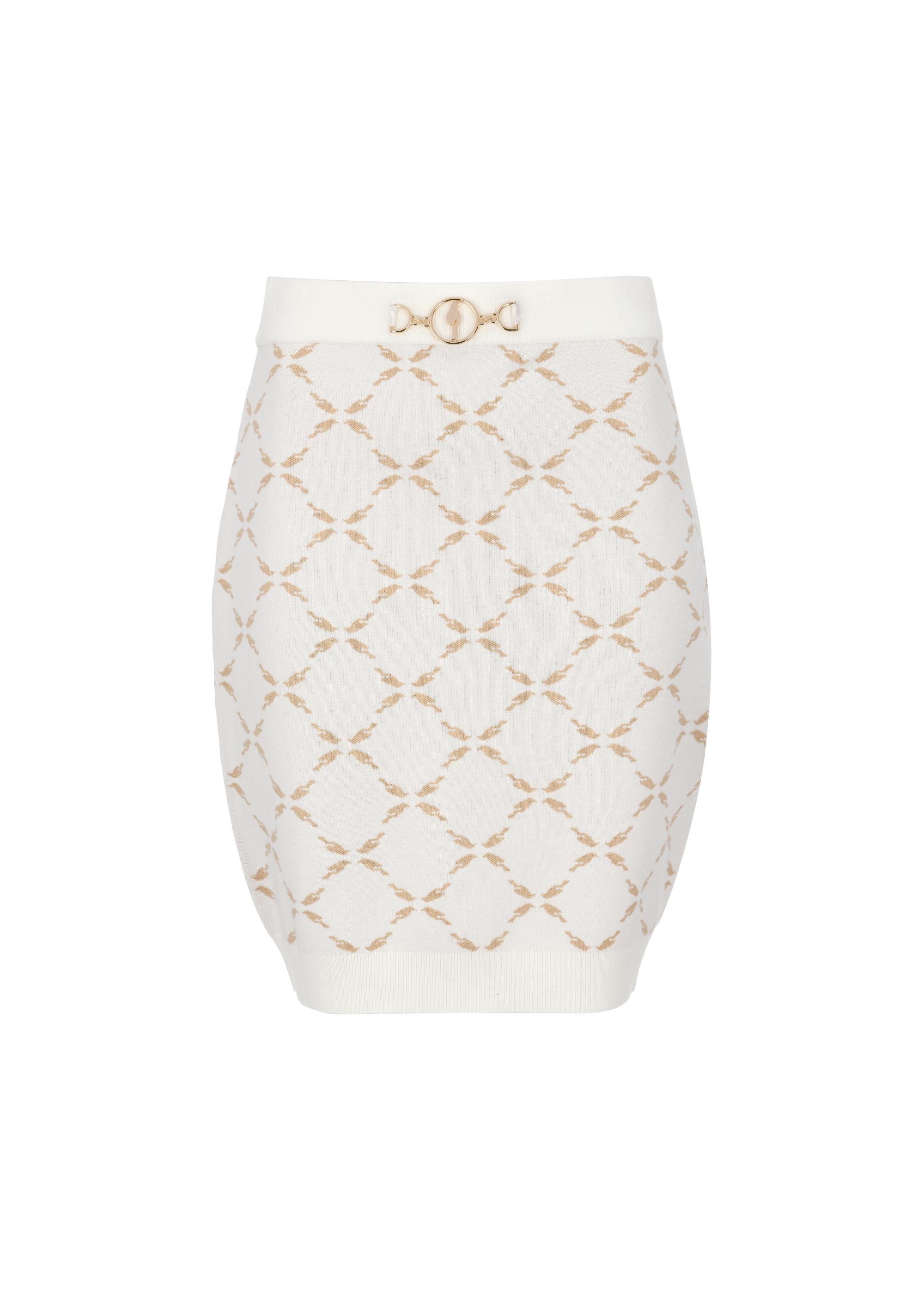 Cream pencil skirt SPCDT-0091-82(W24)-05