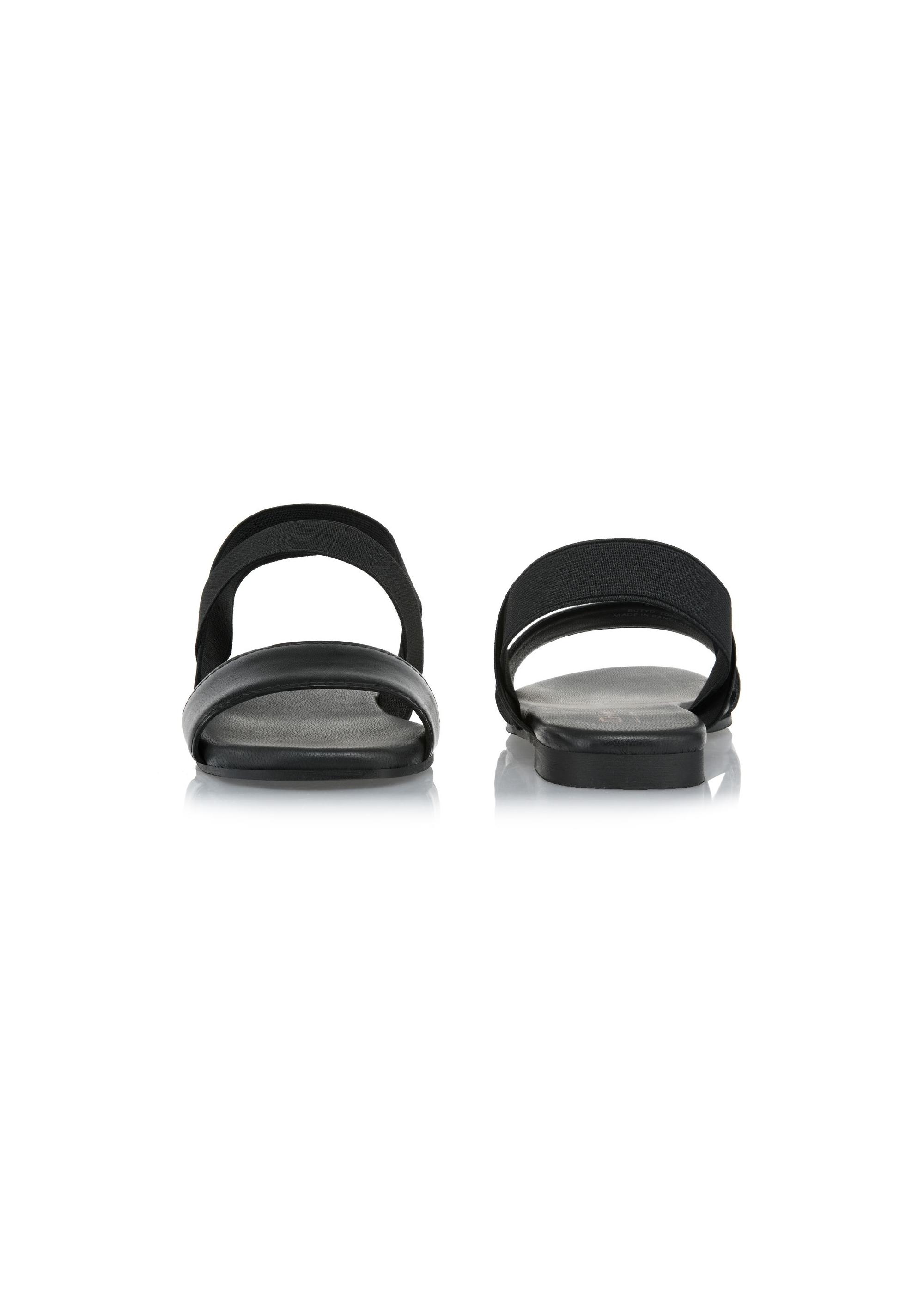 Leather black rubber sandals BUTYD-1046-99(W24)-03