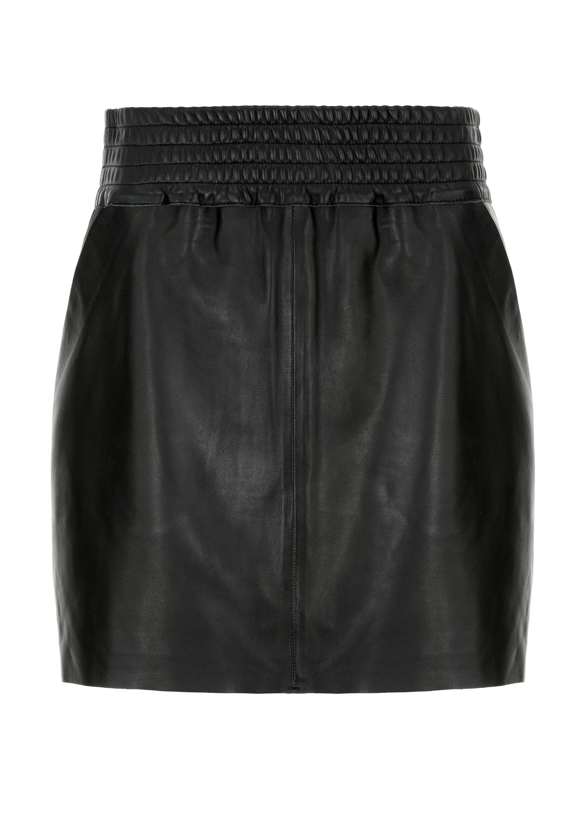 Women's black leather skirt SPCDS-0064-5426(Z24)-04