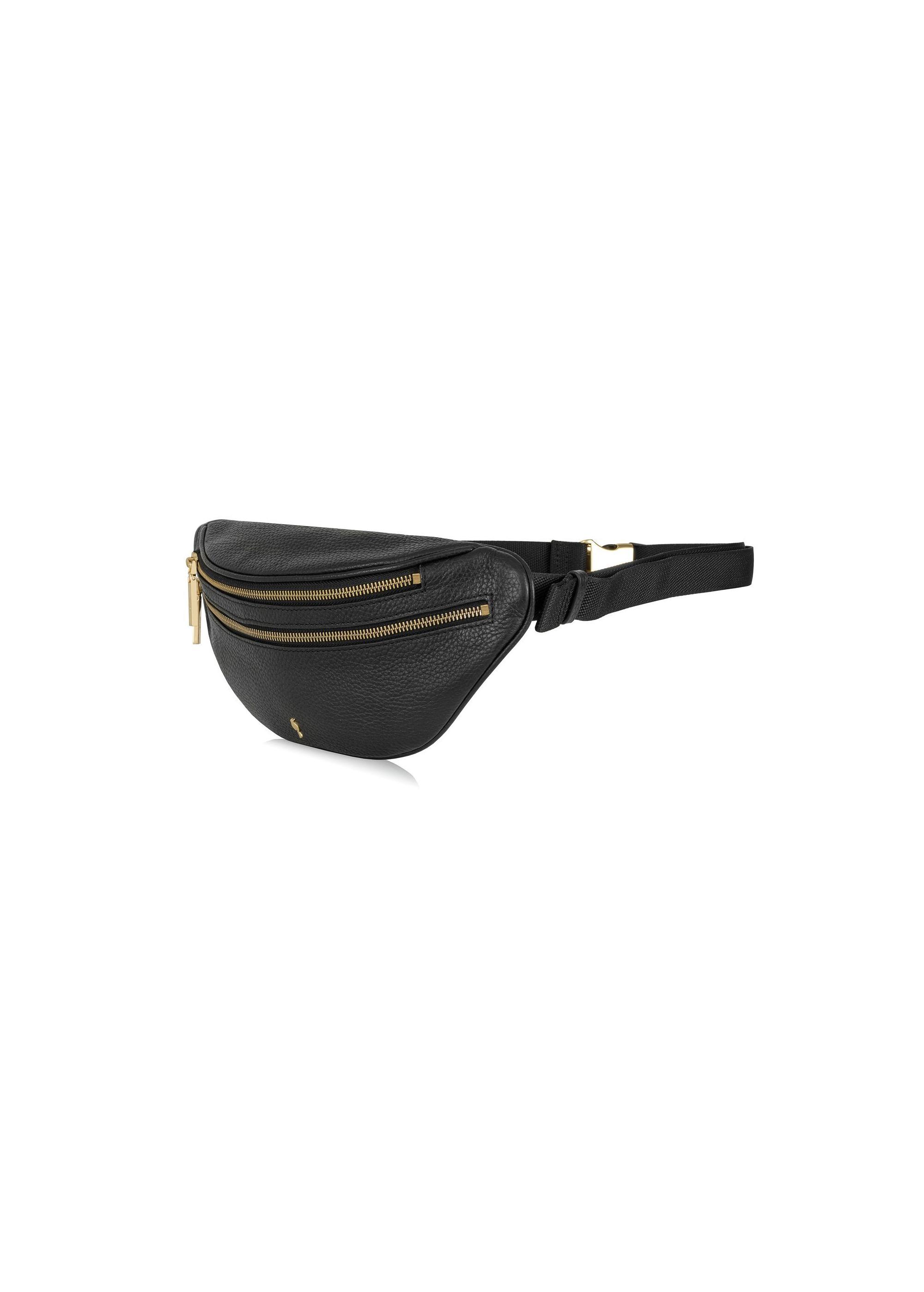 Leather black women's waist bag TORES-0721C-99(Z24)-02