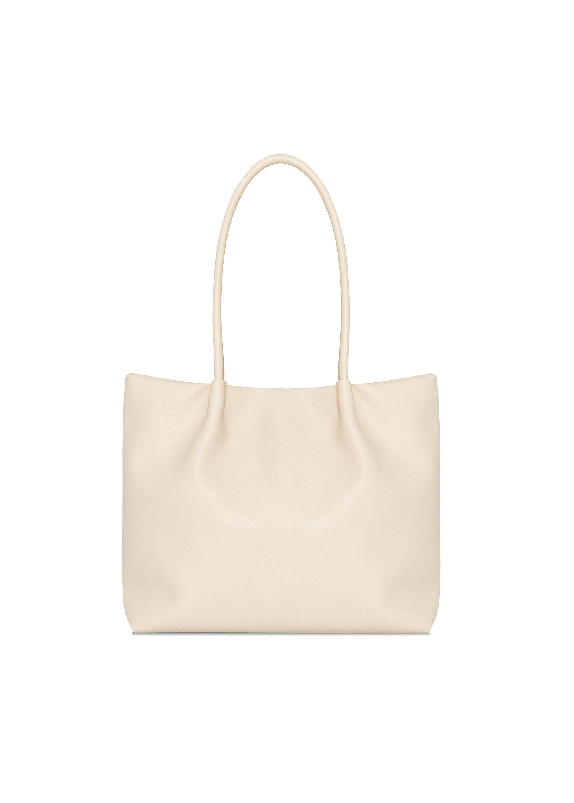 Cream large women's handbag TOREC-1031-12(W25)-01