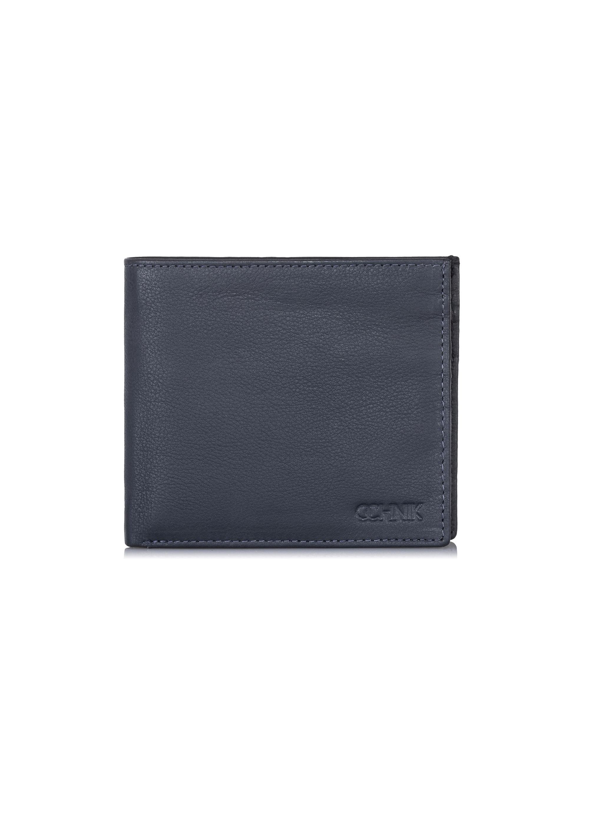 Men's graphite leather wallet PORMS-0544-95(Z23)-01