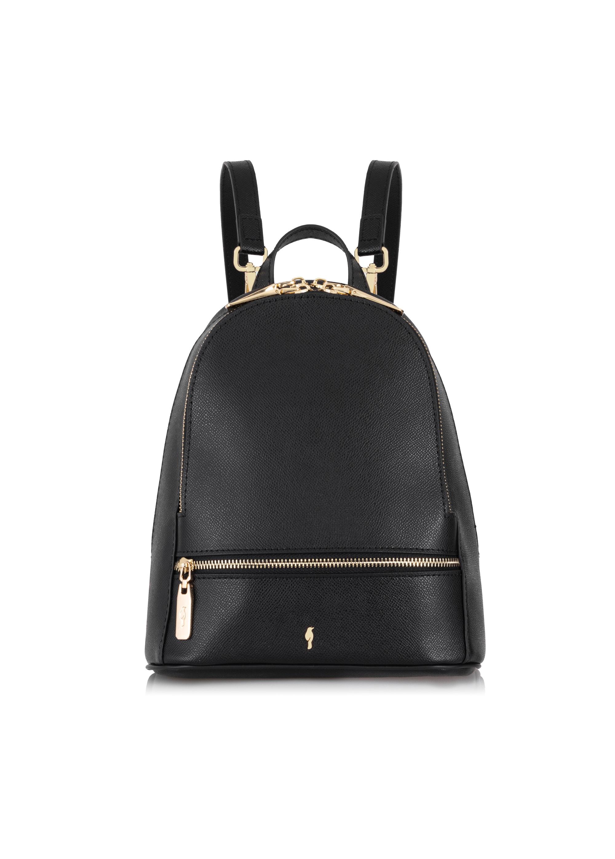 Black leather women's backpack TORES-0420B-99(Z23)-01