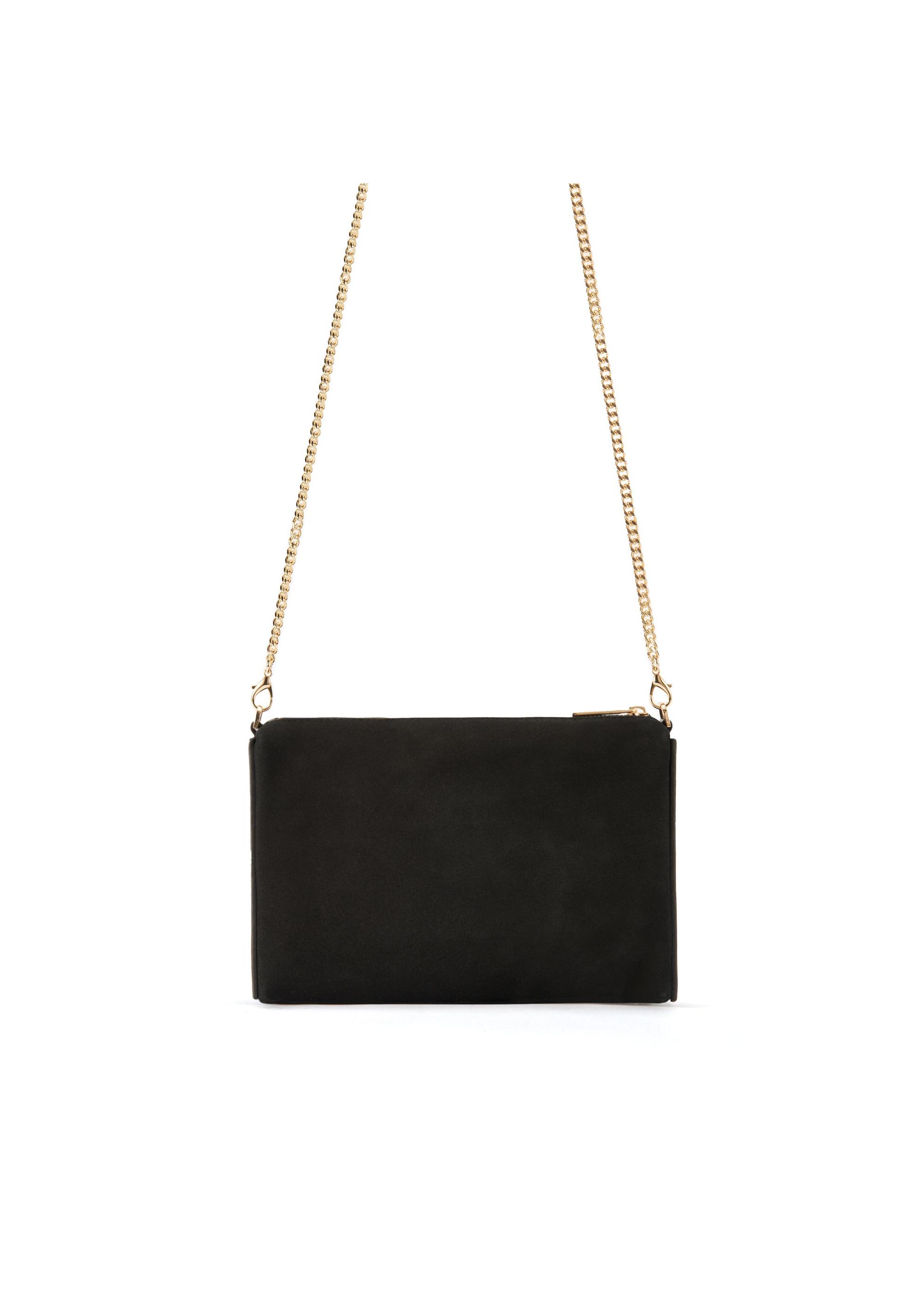 Leather black handbag on chain TORES-1098-99(W25)-04