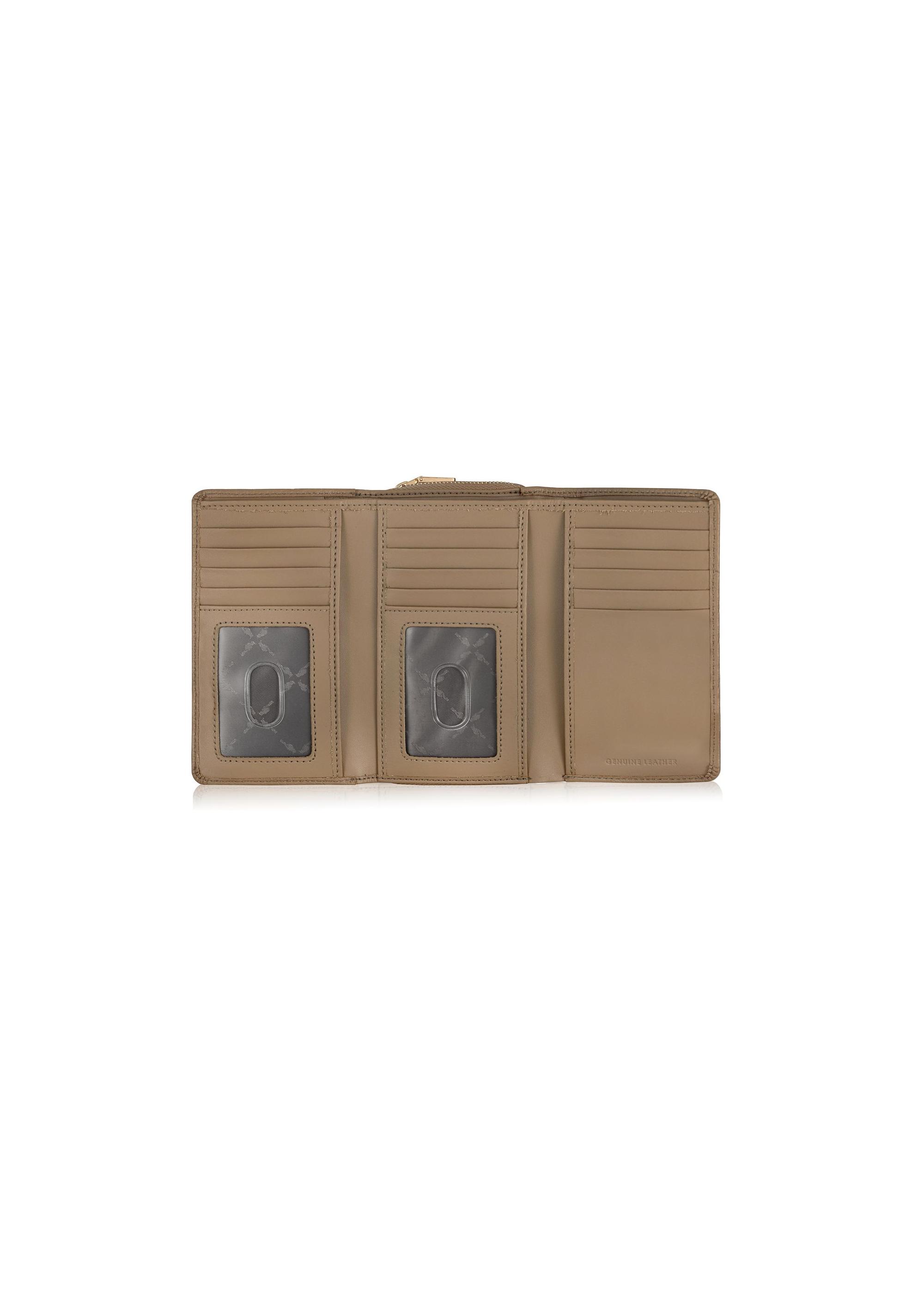 Large beige leather women's wallet PORES-0801B-80(W24)-06