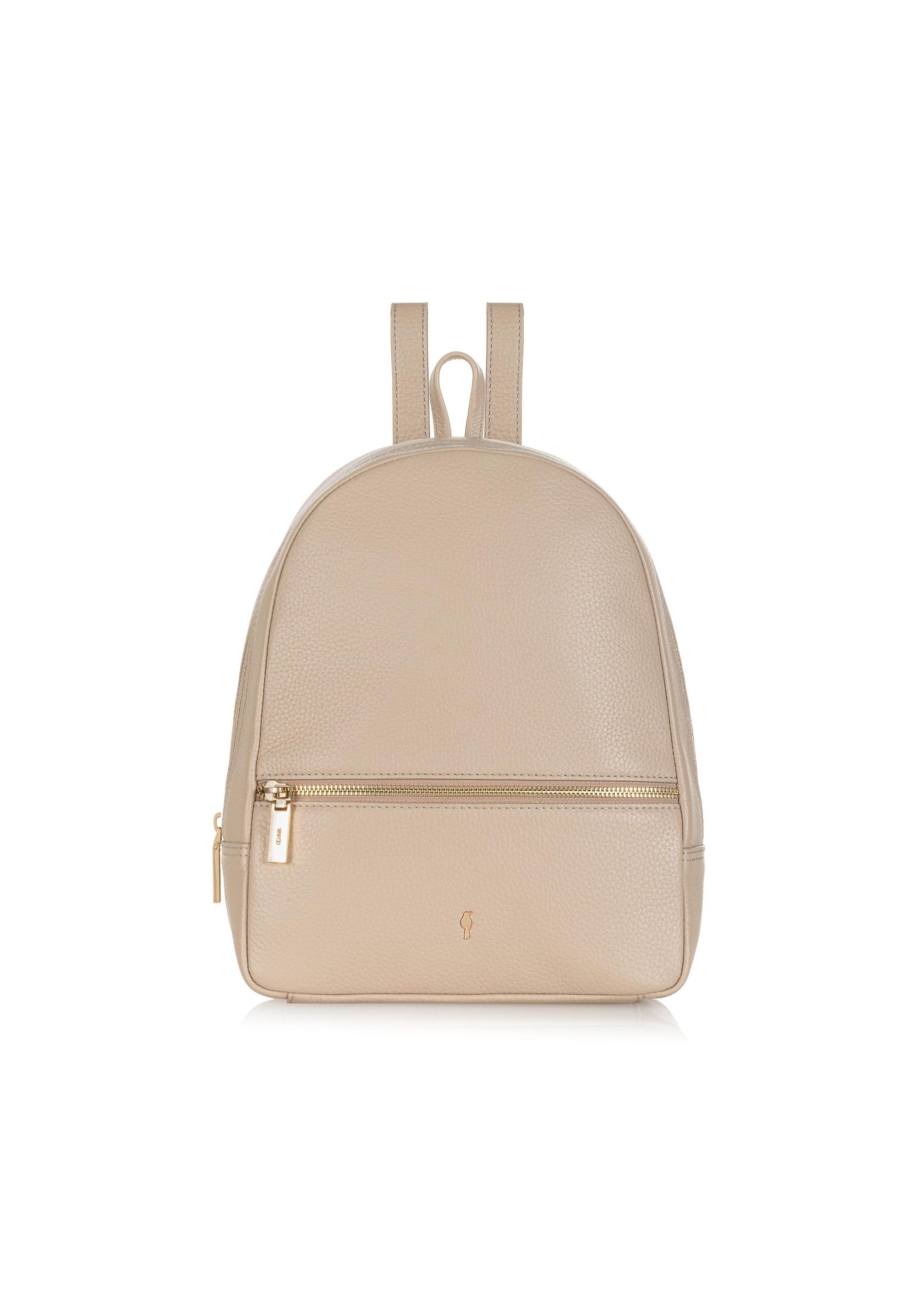 Beige leather women's backpack TORES-0898C-80(W25)-01