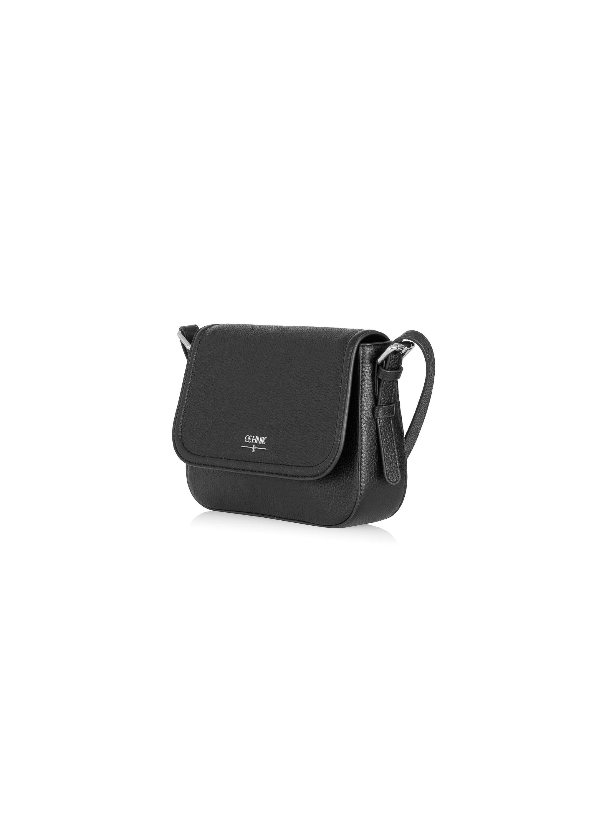 Black leather women's postbag TORES-0985-99(Z24)-02