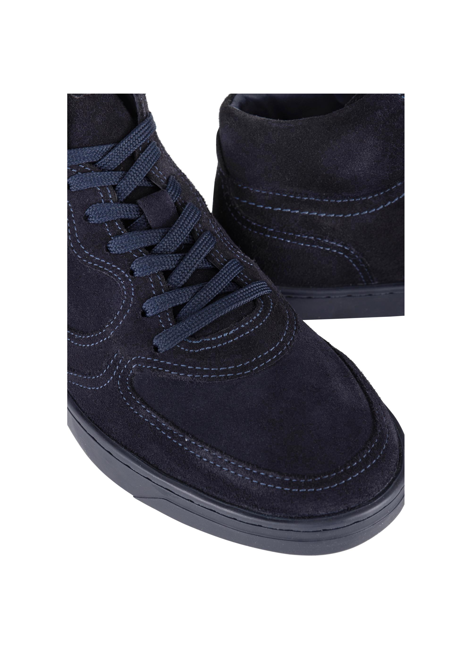 Men's navy blue leather sneakers BUTYM-0446-69(Z23)-06