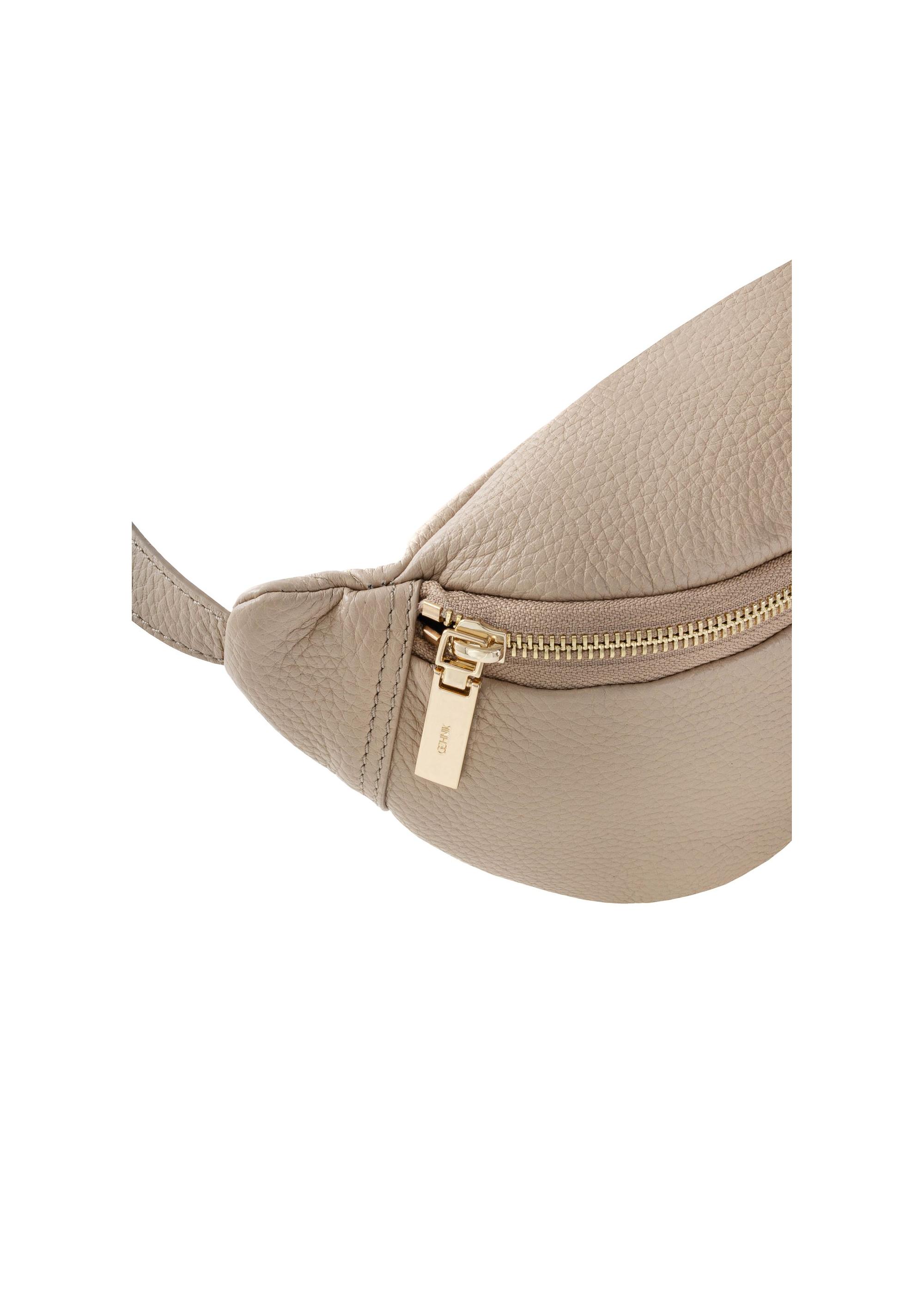 Beige women's leather waist bag TORES-0894B-81(Z24)-05