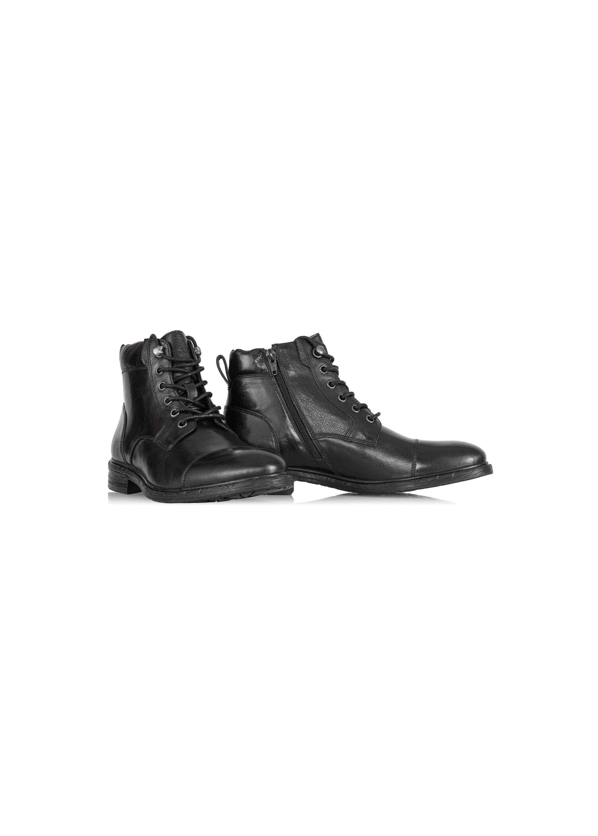 Black leather men's boots BUTYM-0404B-99(Z23)-02