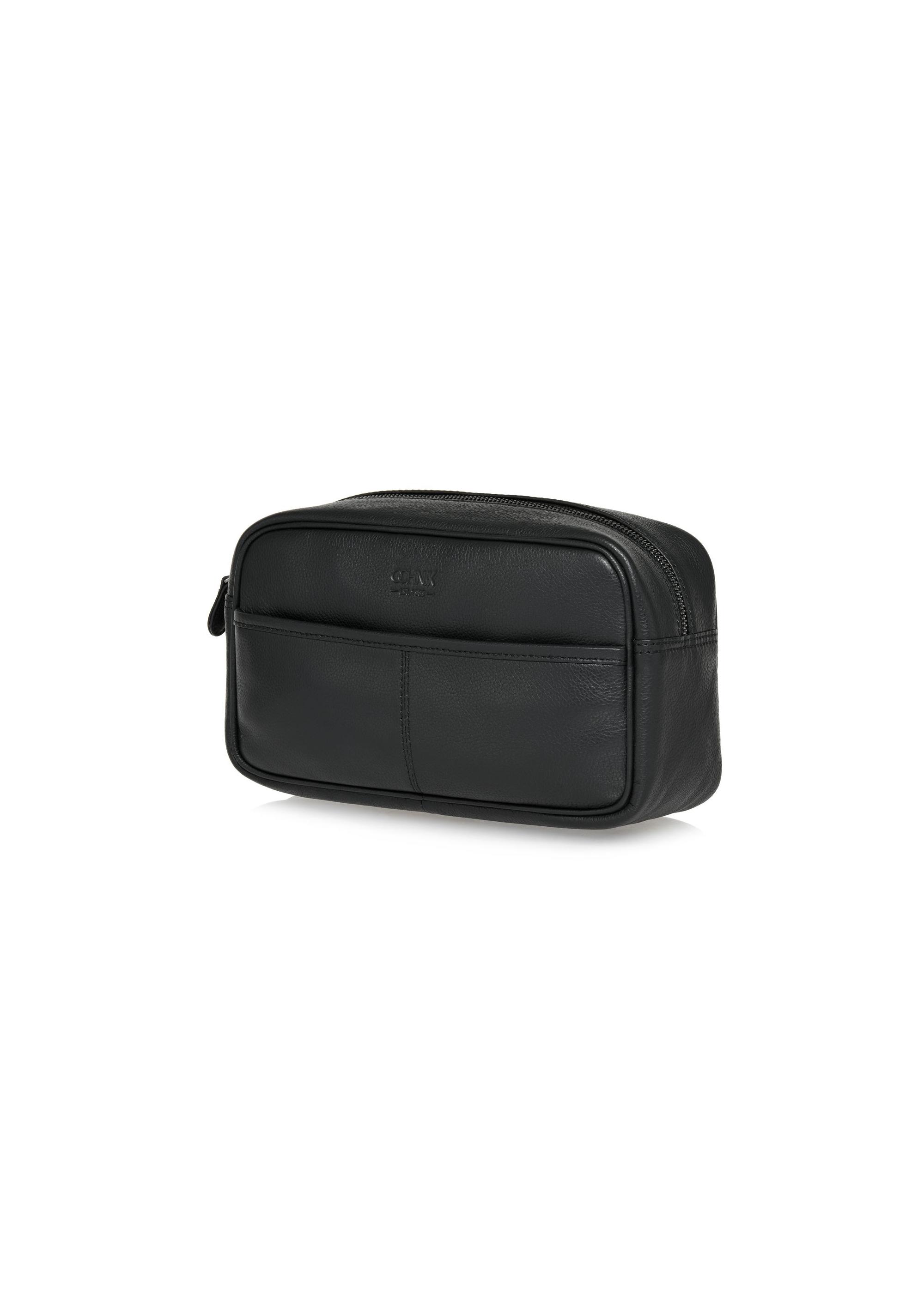 Black men's cosmetic bag with logo TORMS-0182C-99(Z24)-03