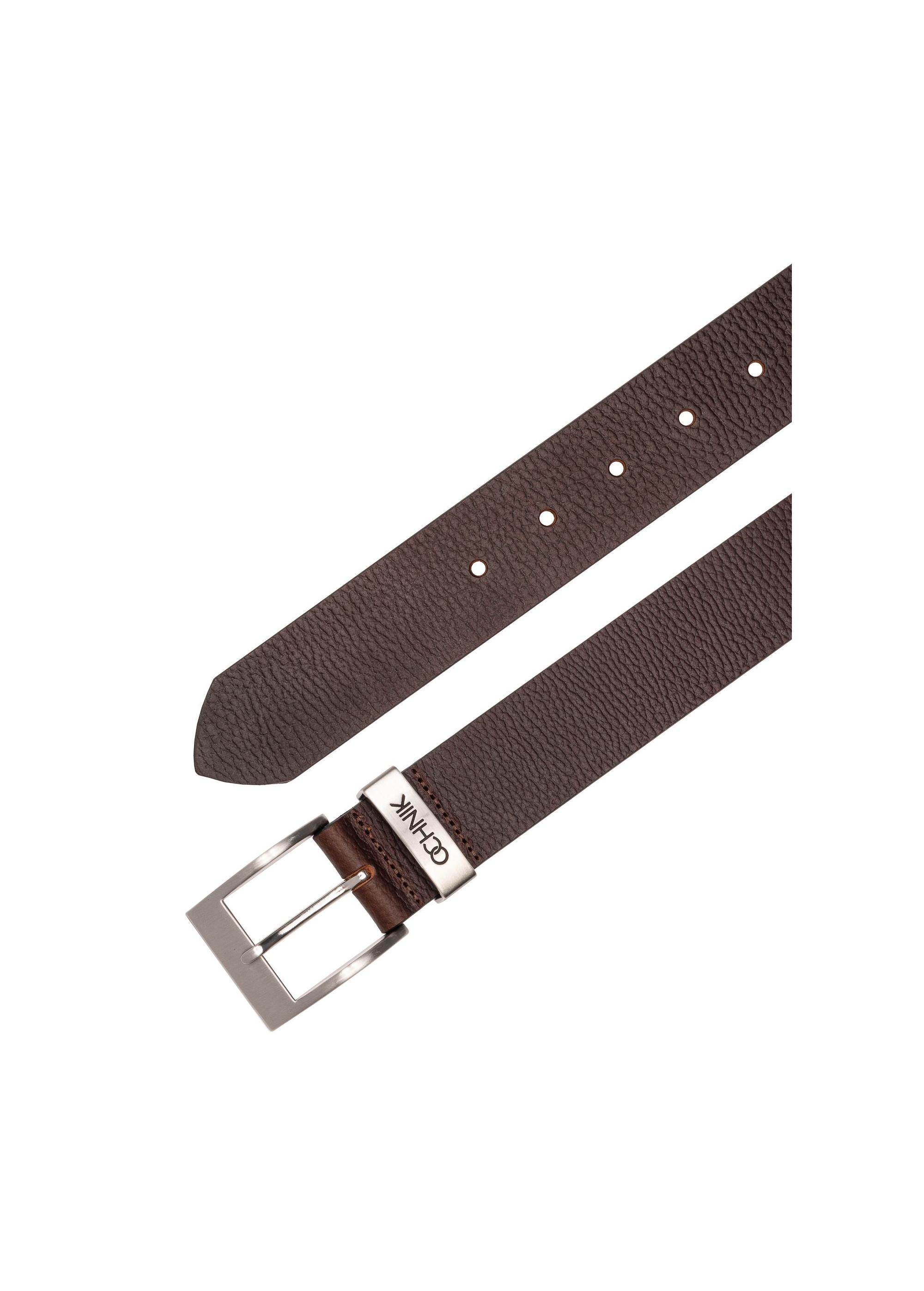 Brown leather men's belt PASMS-0127D-90(Z24)