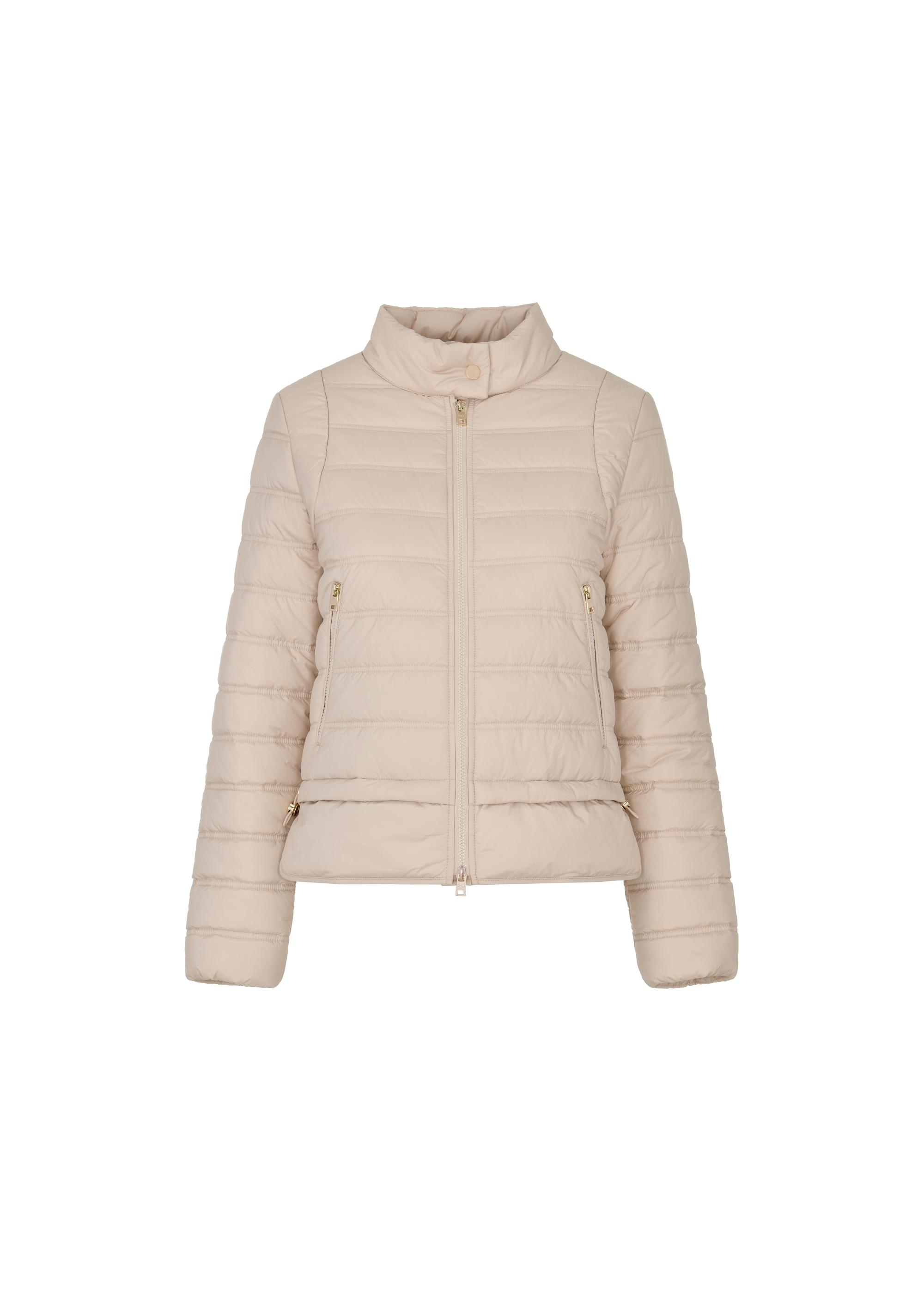 Women's quilted beige insulated jacket KURDT-0500-80(W24)-04