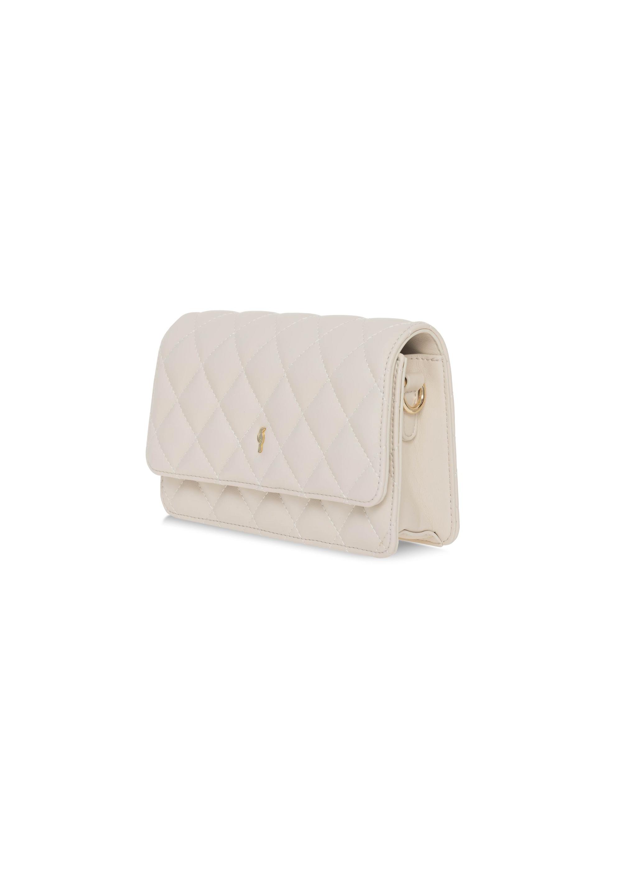 Cream small quilted women's handbag TOREC-1033-12(W25)-02