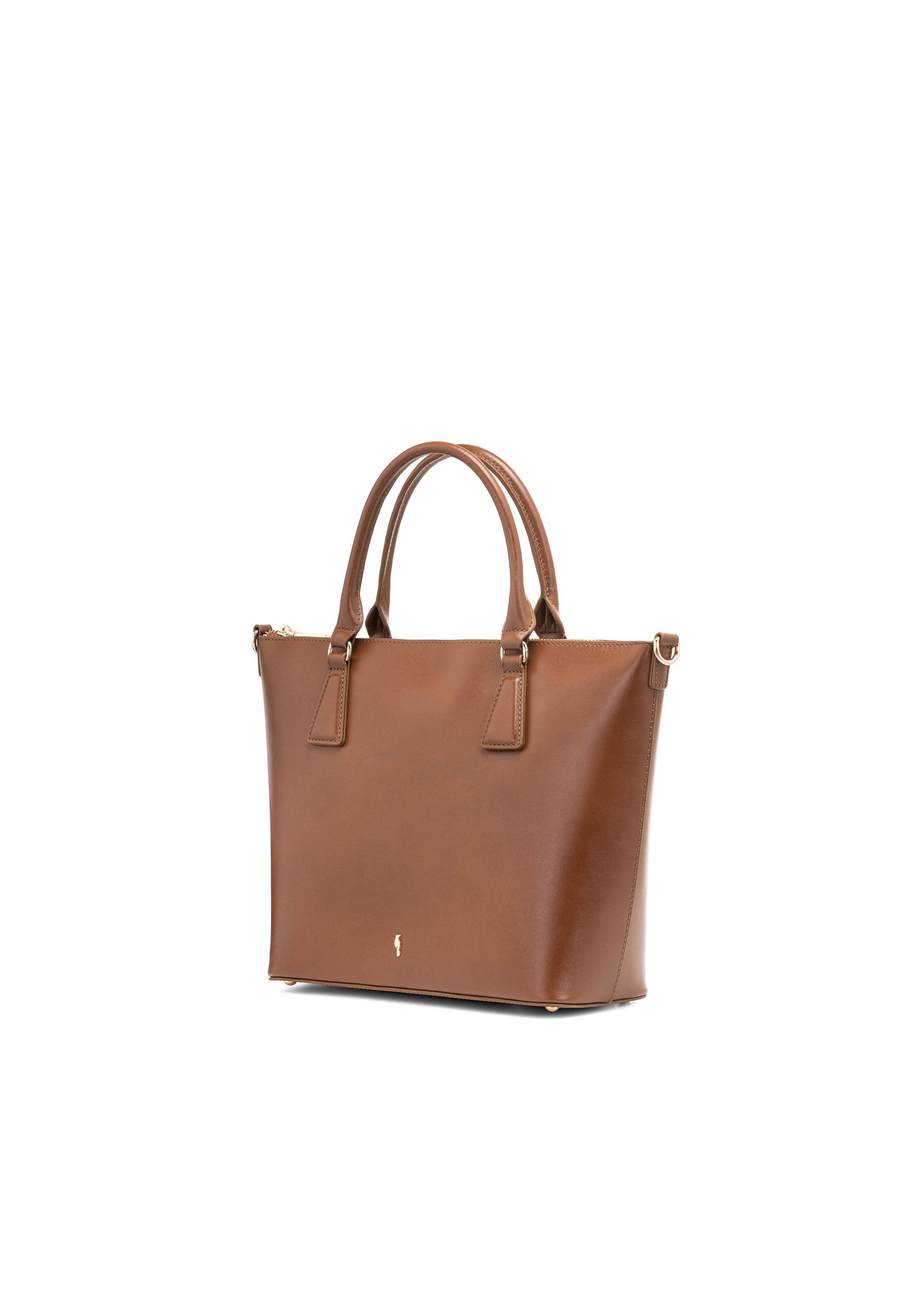 Brown leather shopper bag TORES-1104-89(W25)-02