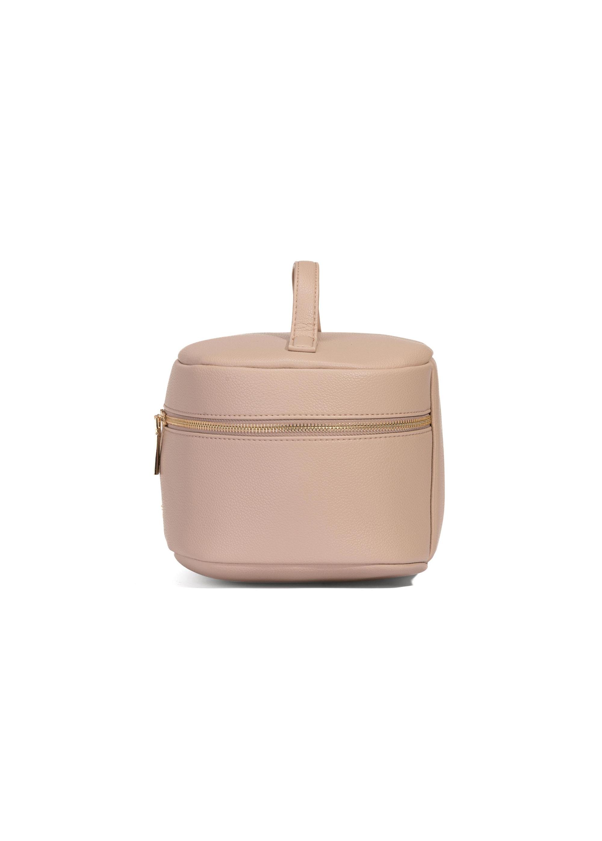 Beige round women's cosmetic bag TOREC-0919A-81(W25)-03