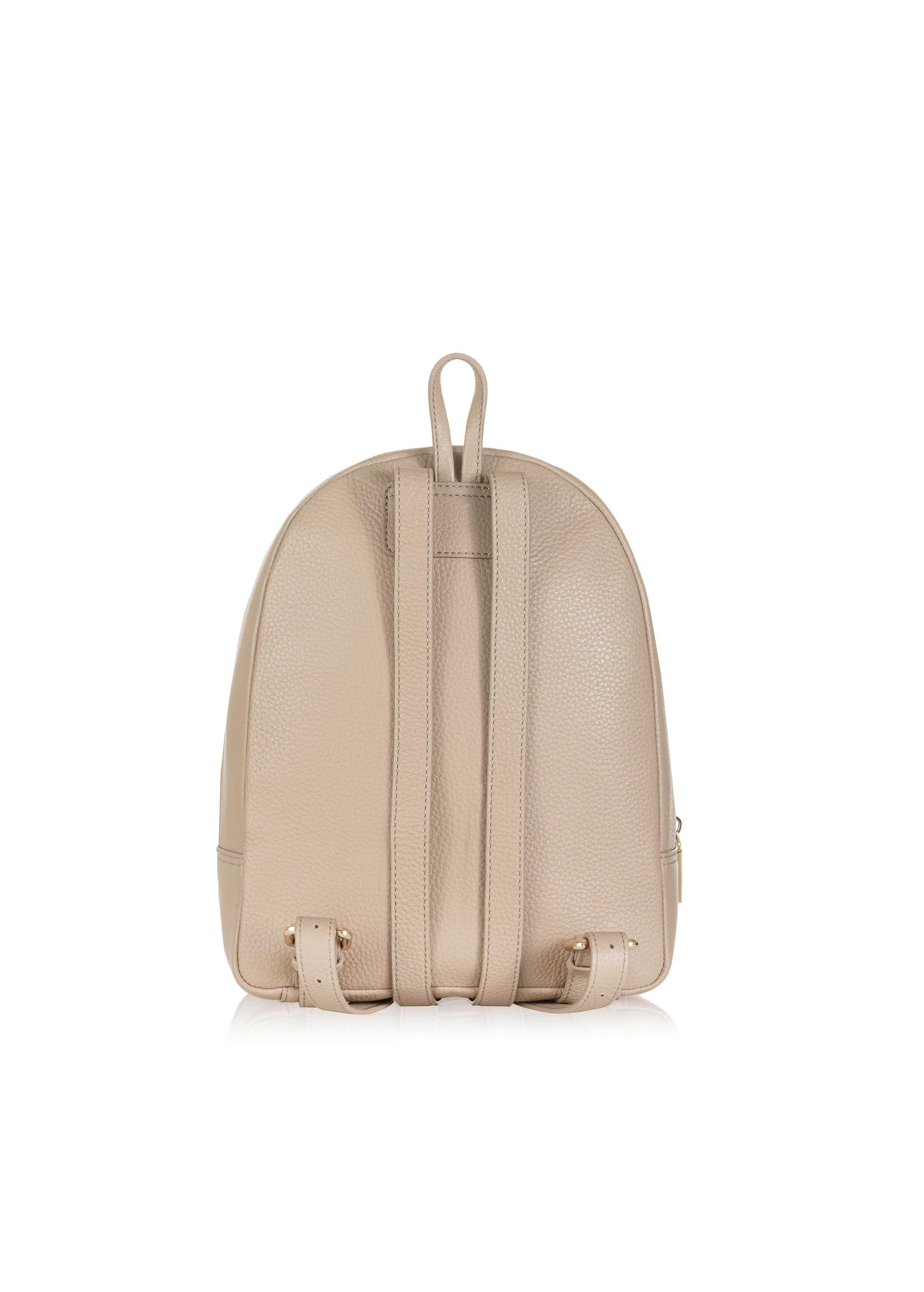 Beige leather women's backpack TORES-0898C-80(W25)-04